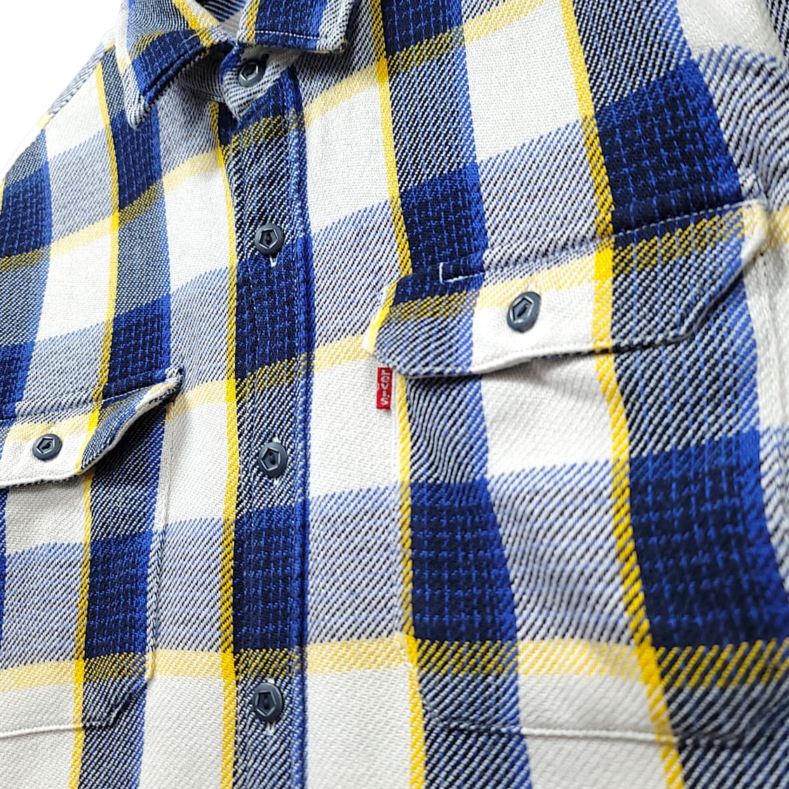[M] 리바이스 블루&옐로우 체크 플란넬 긴팔셔츠 상품이미지4