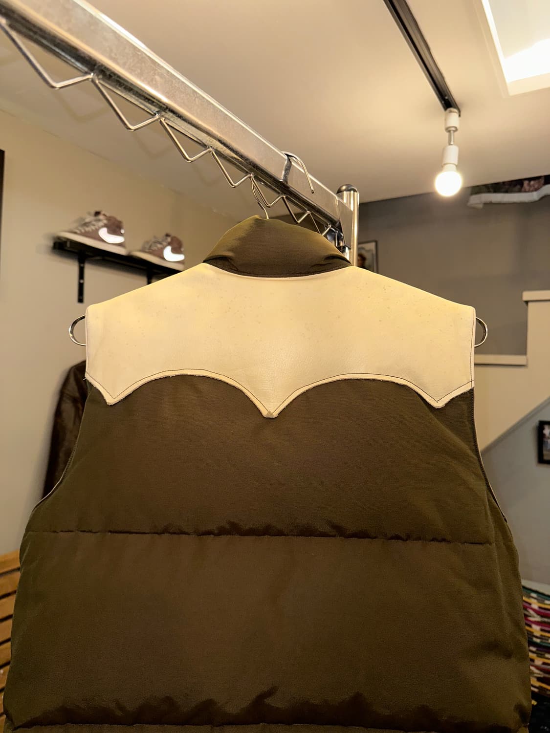 Sugar Cane leather yoke T/C down vest 상품이미지9