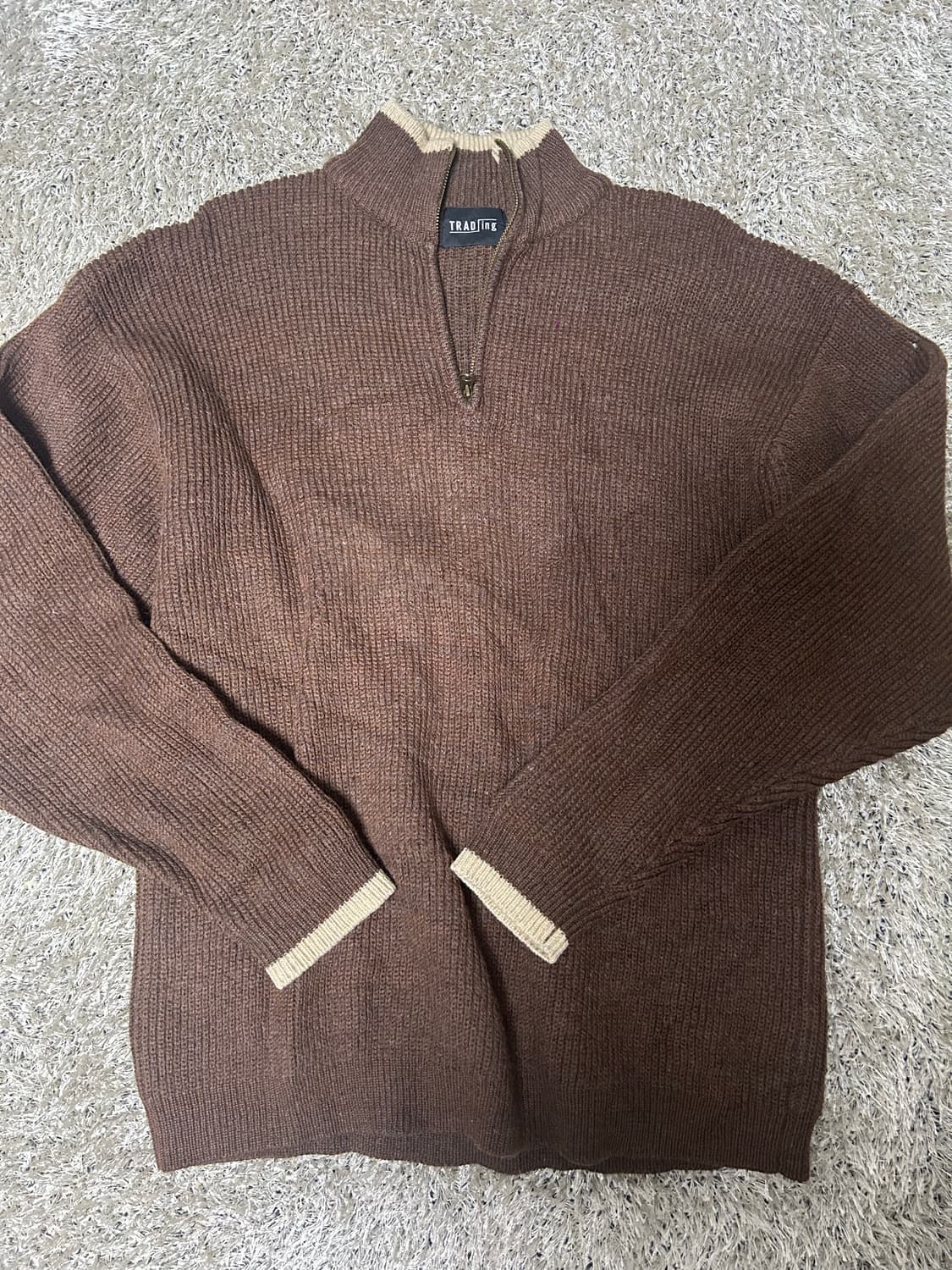 일본판 트래딩 반집업 울 니트 사이즈 105~110 상품이미지1