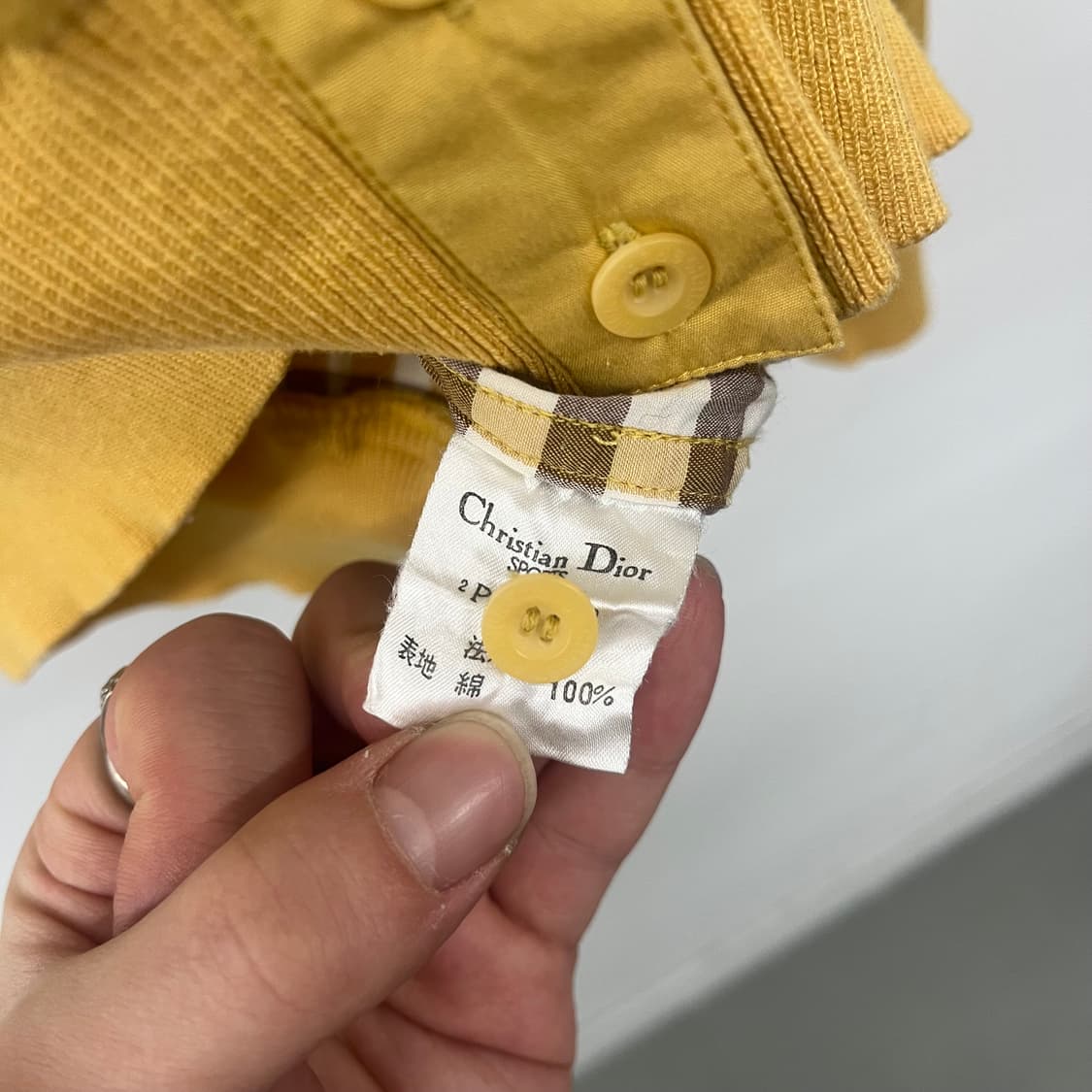 크리스찬 디올 옐로우 체크 패턴 셔츠 여/M 상품이미지7