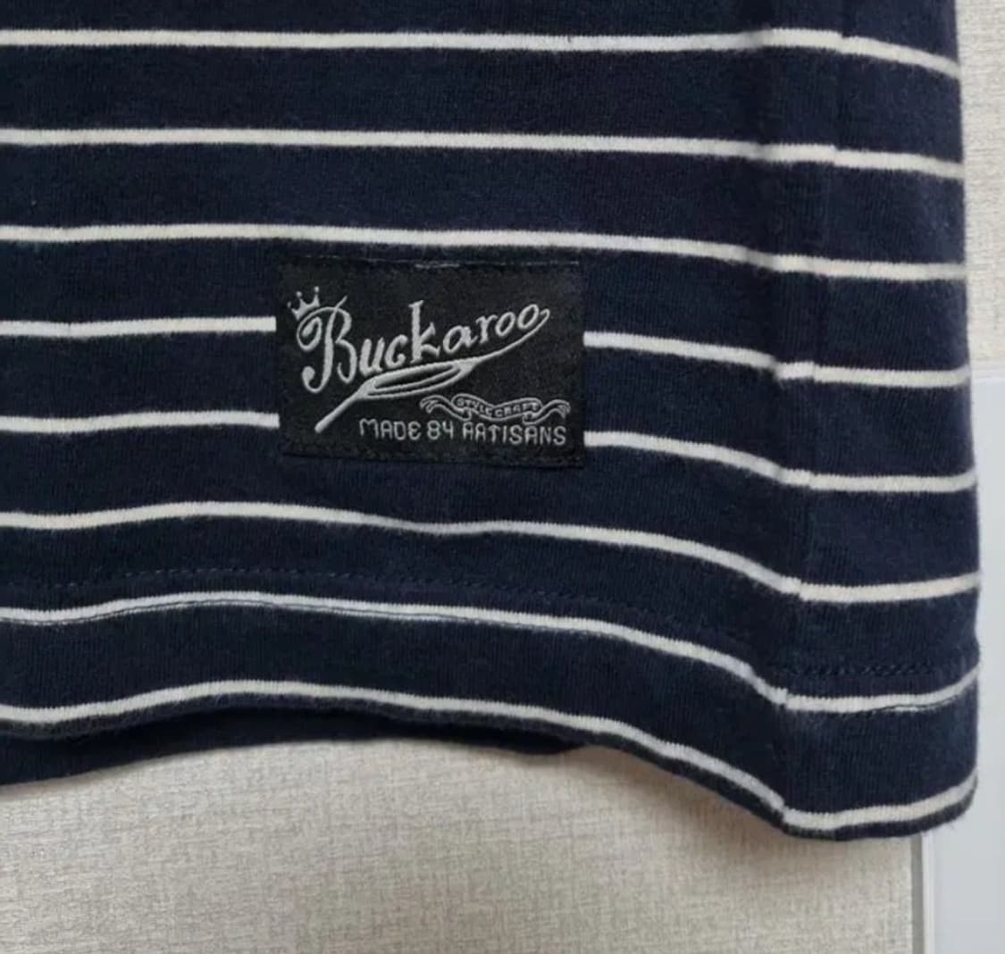 버커루(BUCKAROO) 스트라이프 라운드 반팔 티셔츠 M 상품이미지4