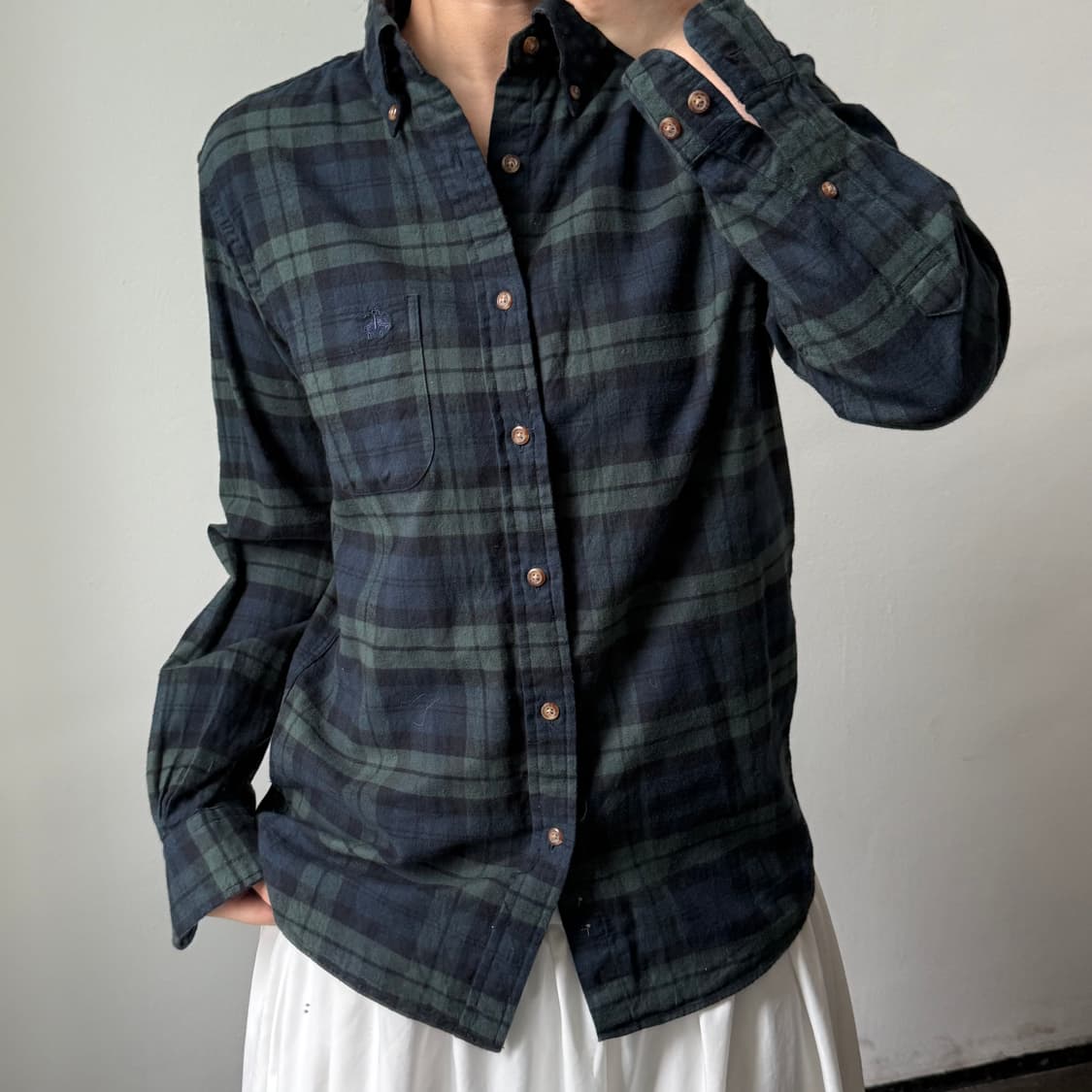[S] 브룩스브라더스 그린 체크 셔츠 상품이미지1