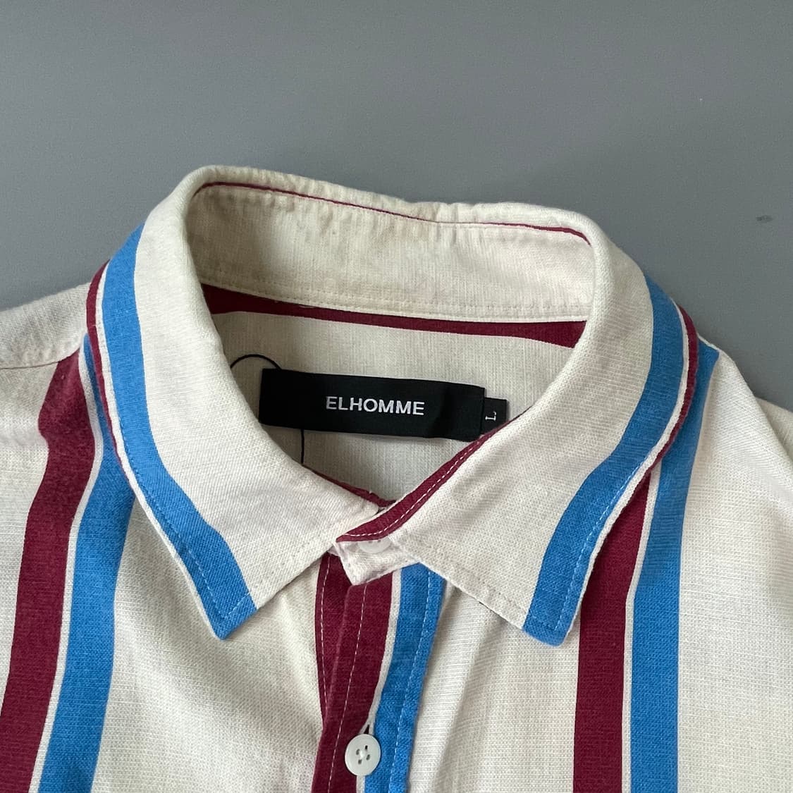 스프라이트 배색 포켓 코튼 셔츠 L 상품이미지4