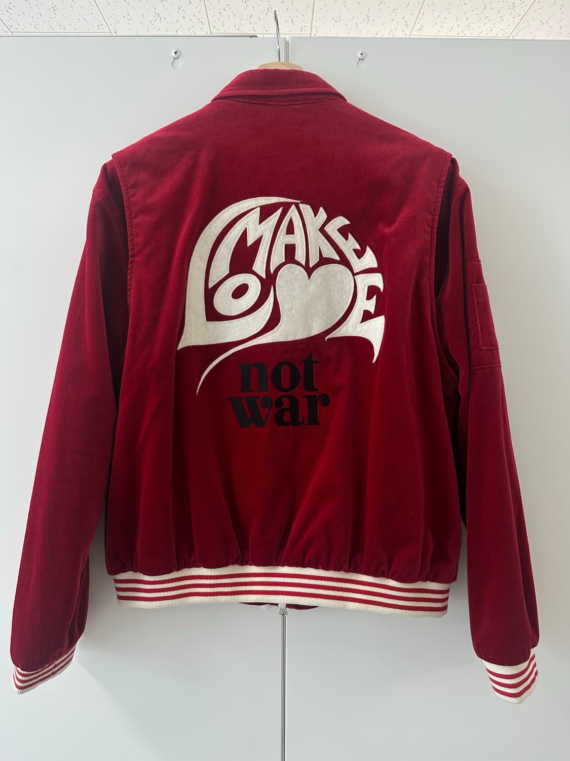 엔초비 수베니어 벨벳 봄버 자켓 레드 M (새상품) 상품이미지5