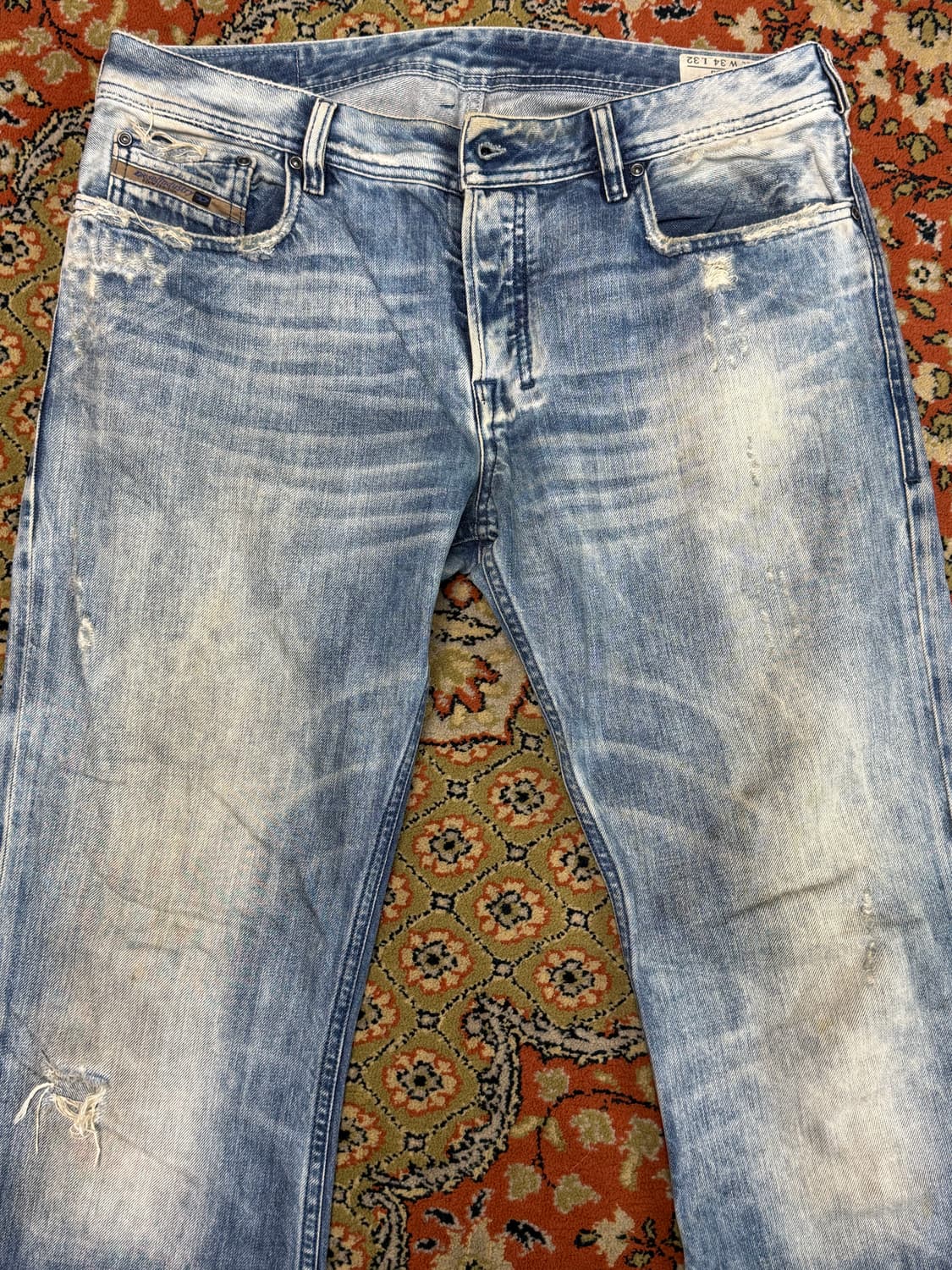 디젤 자티니 연청 데님팬츠 34x32 부츠컷  플레어진 상품이미지7