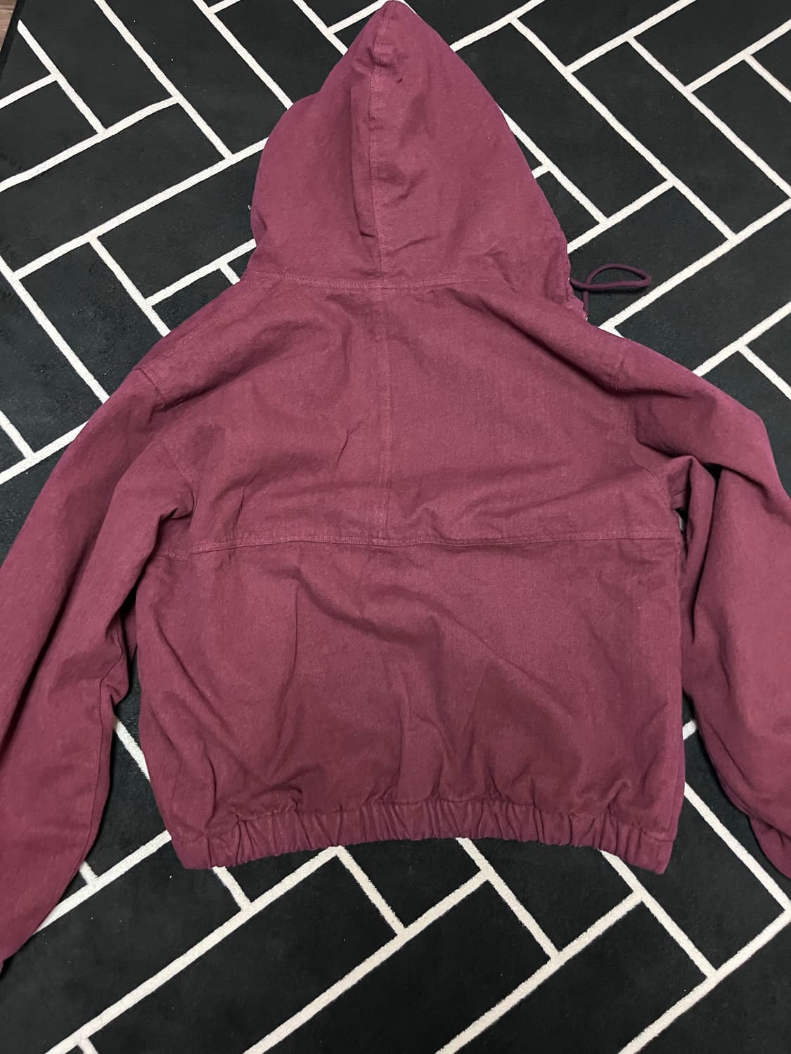 스투시 워크기어 후드 자켓 버건디 L 상품이미지4