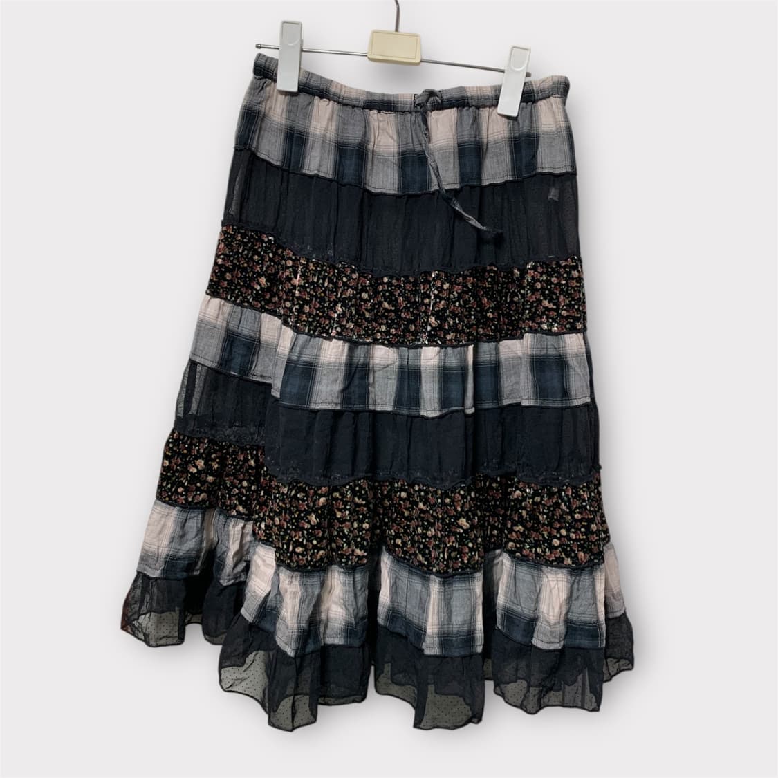 모리걸 하구미 레이어드 패치워크 스커트 상품이미지1