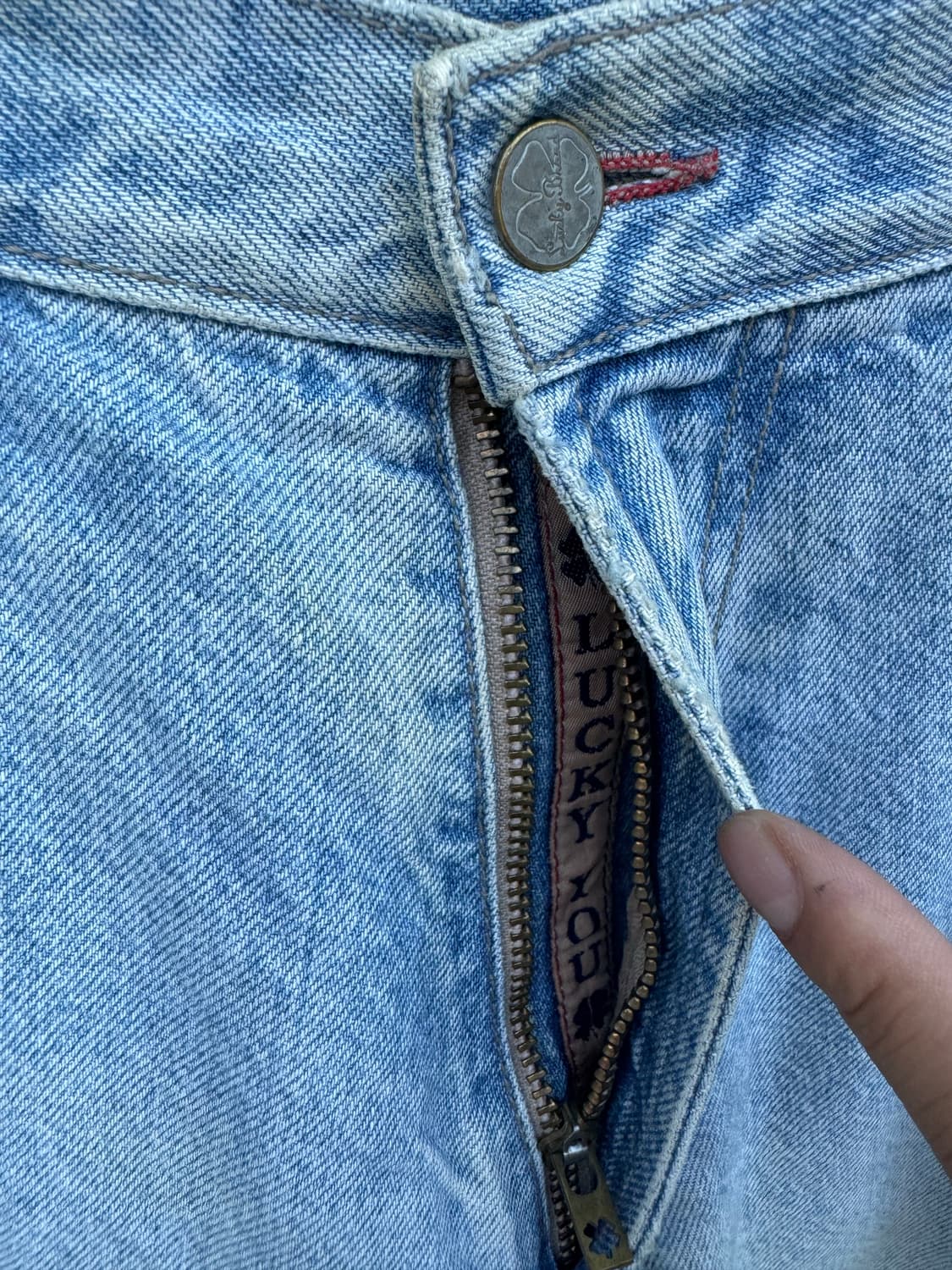 90s 럭키브랜드 덩가리 핏 made in usa 데님 팬츠 34 상품이미지3