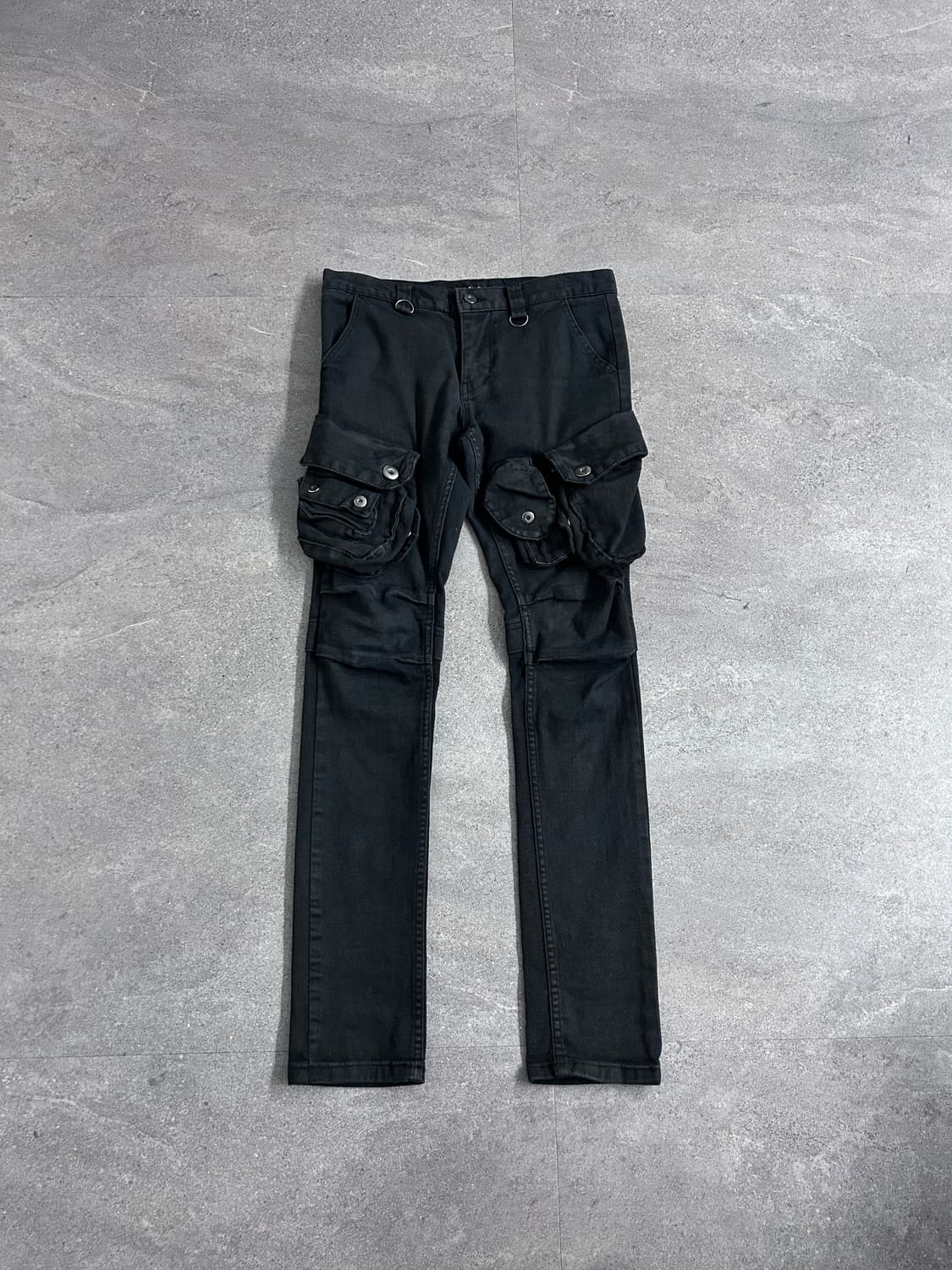 Glamour 블랙 슬림 카고 팬츠 (가스마스크) 상품이미지1