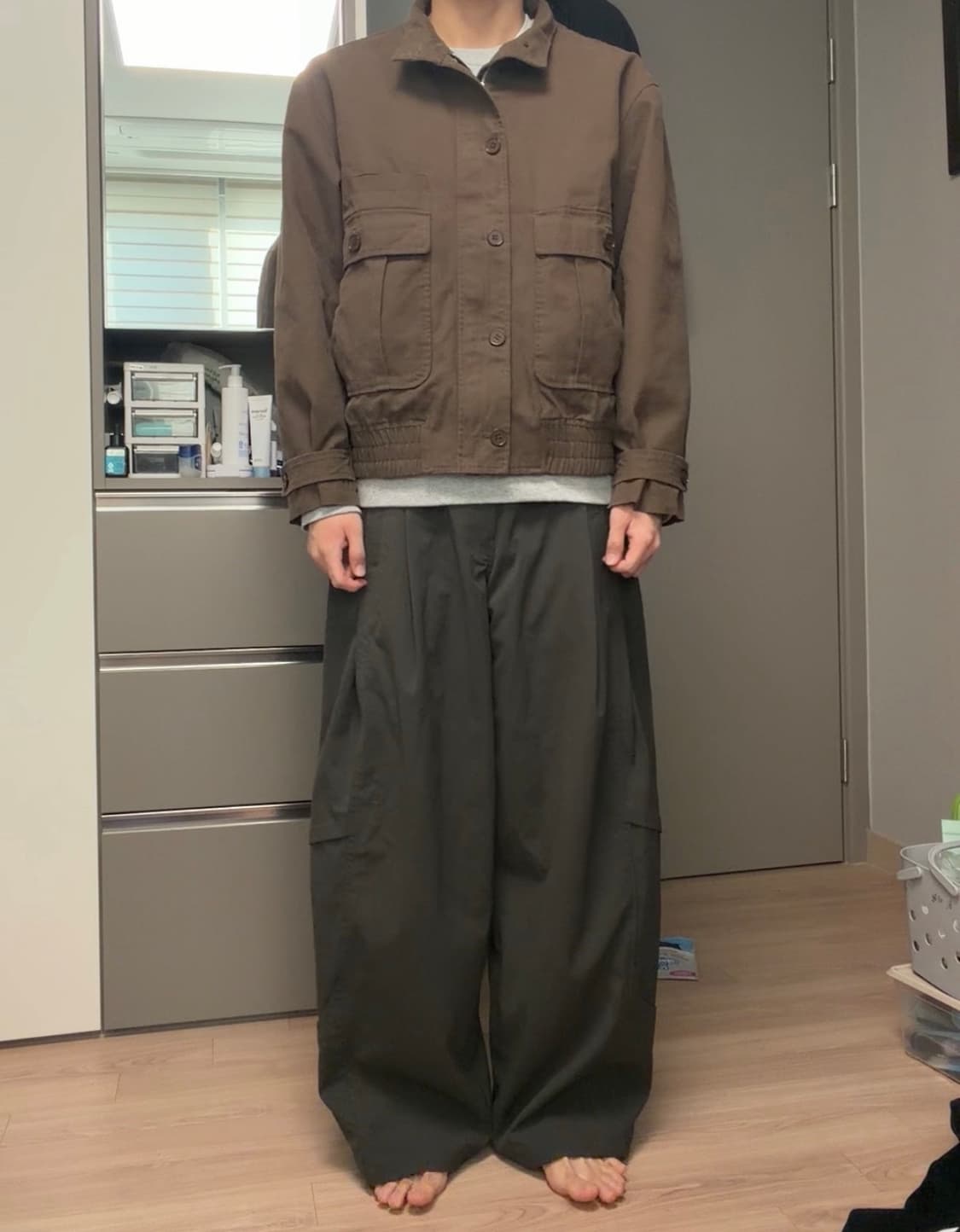 [택만제거 / 새상품] 밀로아카이브 스프레드 하이넥 자켓 모카 브라운 상품이미지4