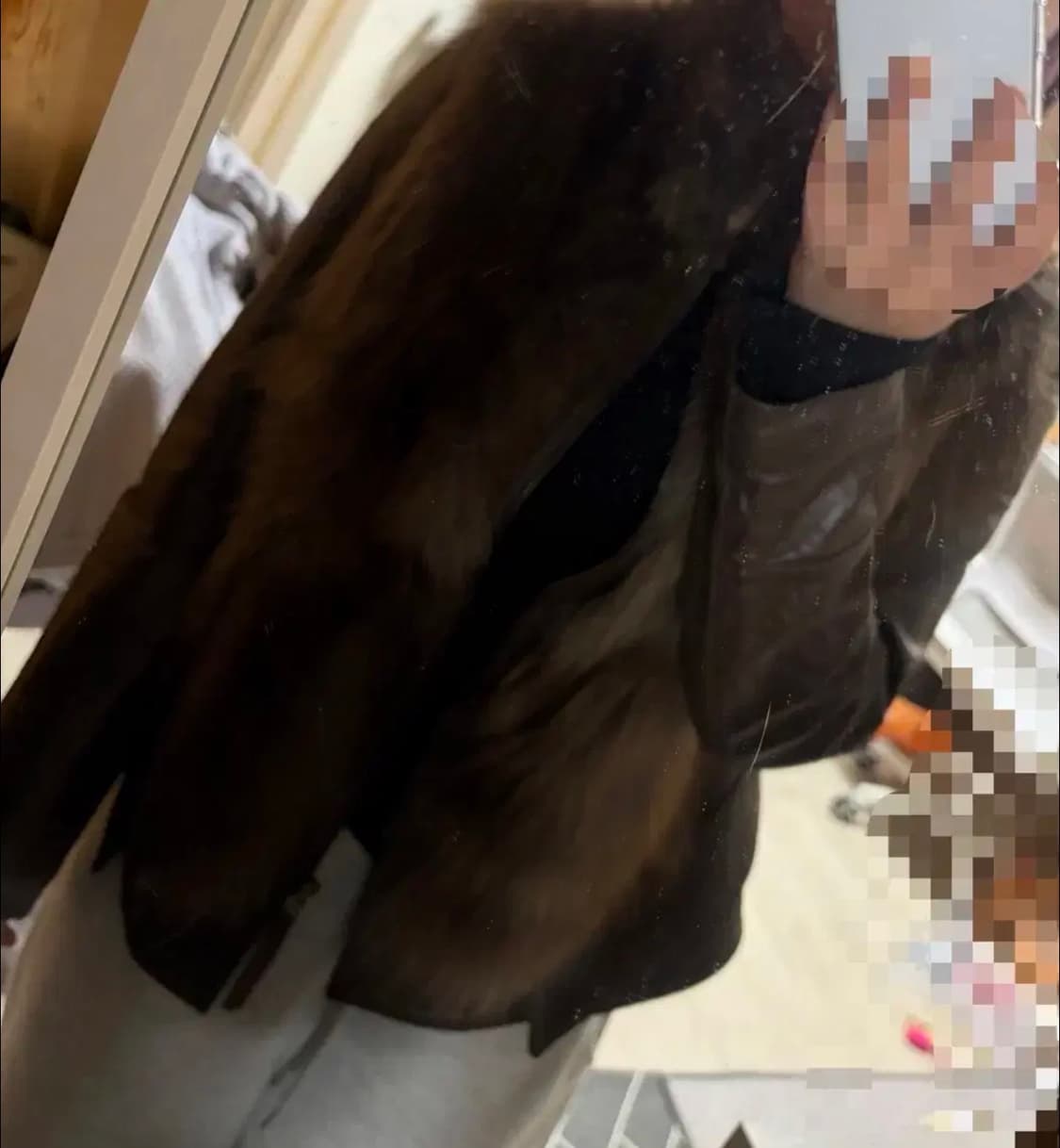 고정)케토 퍼 가죽자켓 퍼자켓 리얼레더 리얼퍼 갸루 펑크 와투케 착샷ㅇ 상품이미지5