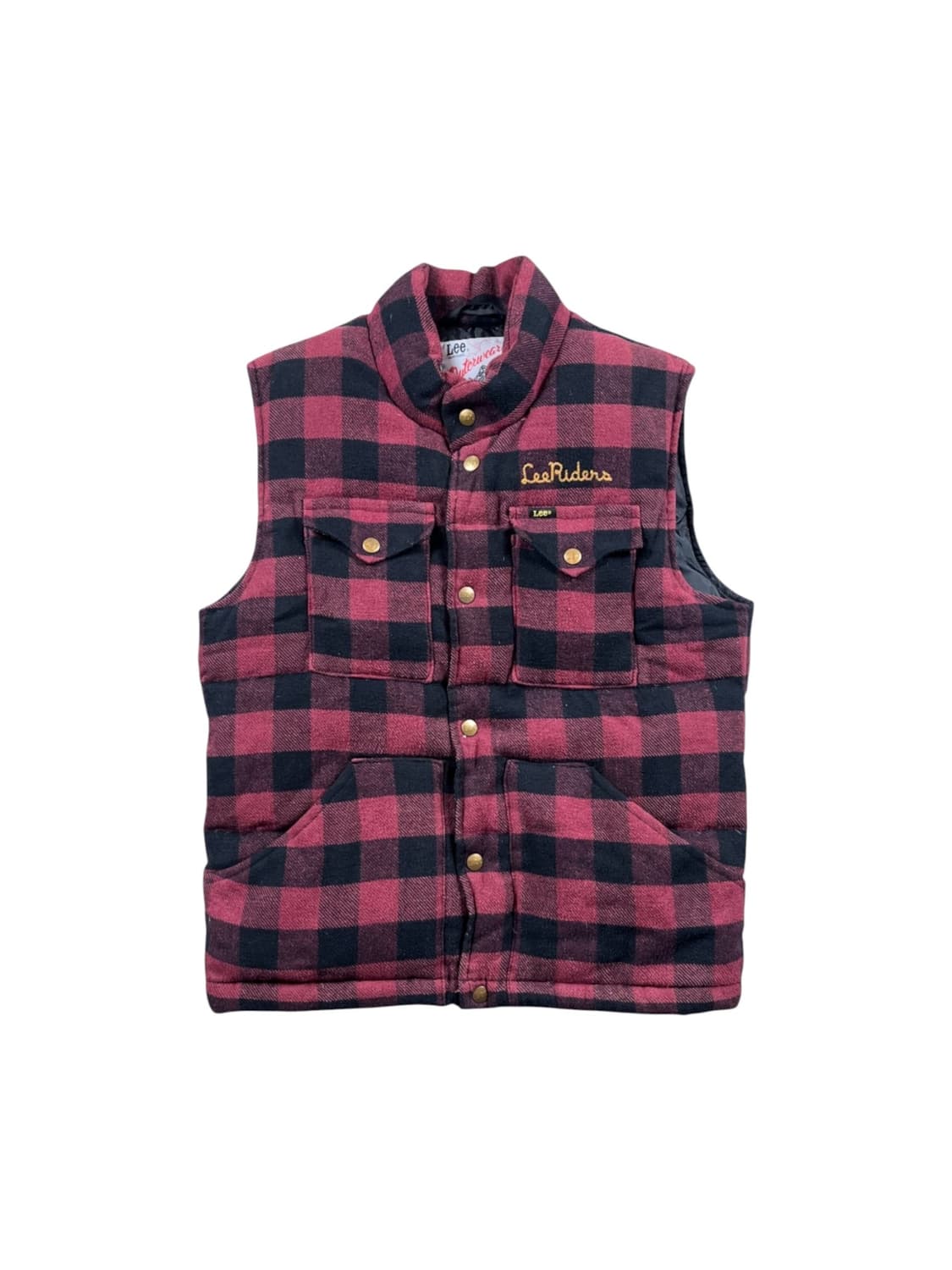 Lee 레드체크패턴 패딩 베스트 상품이미지1