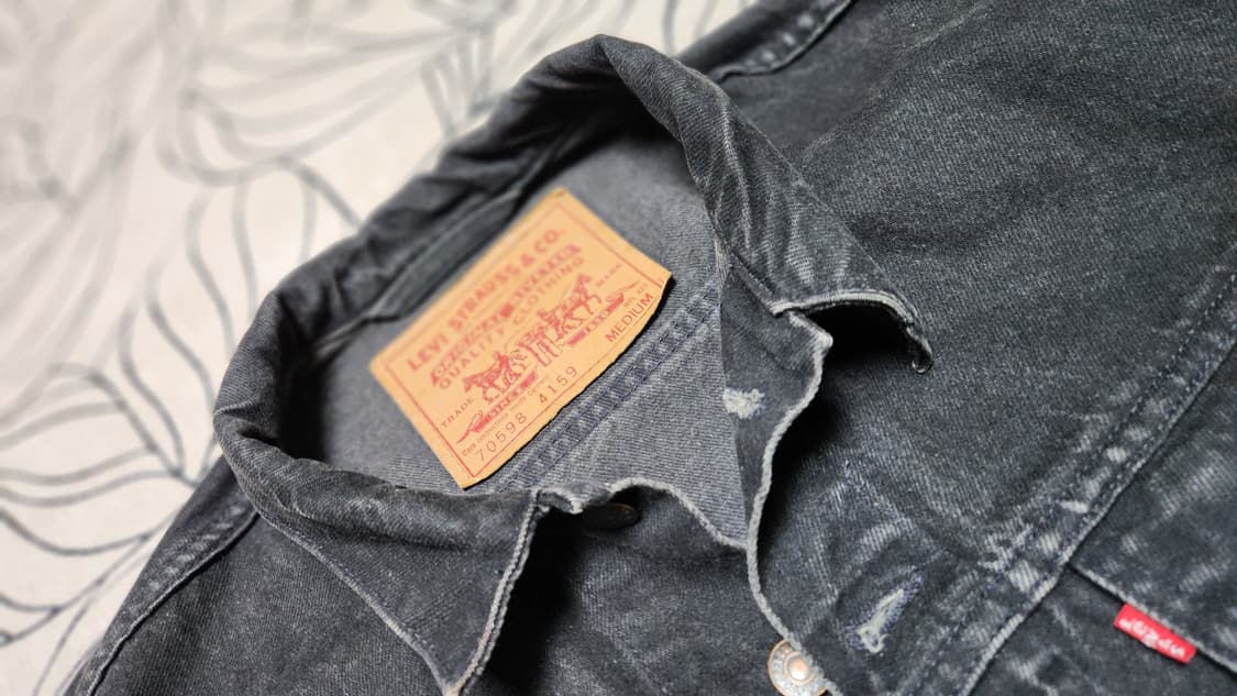 빈티지 90's 리바이스 70598-4159 USA 블랙 데님 트러커 M 상품이미지2