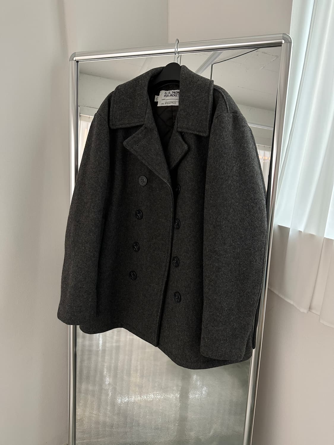 Schott US 740N 42 쇼트 더블 피코트 멜톤 울 그레이 상품이미지1