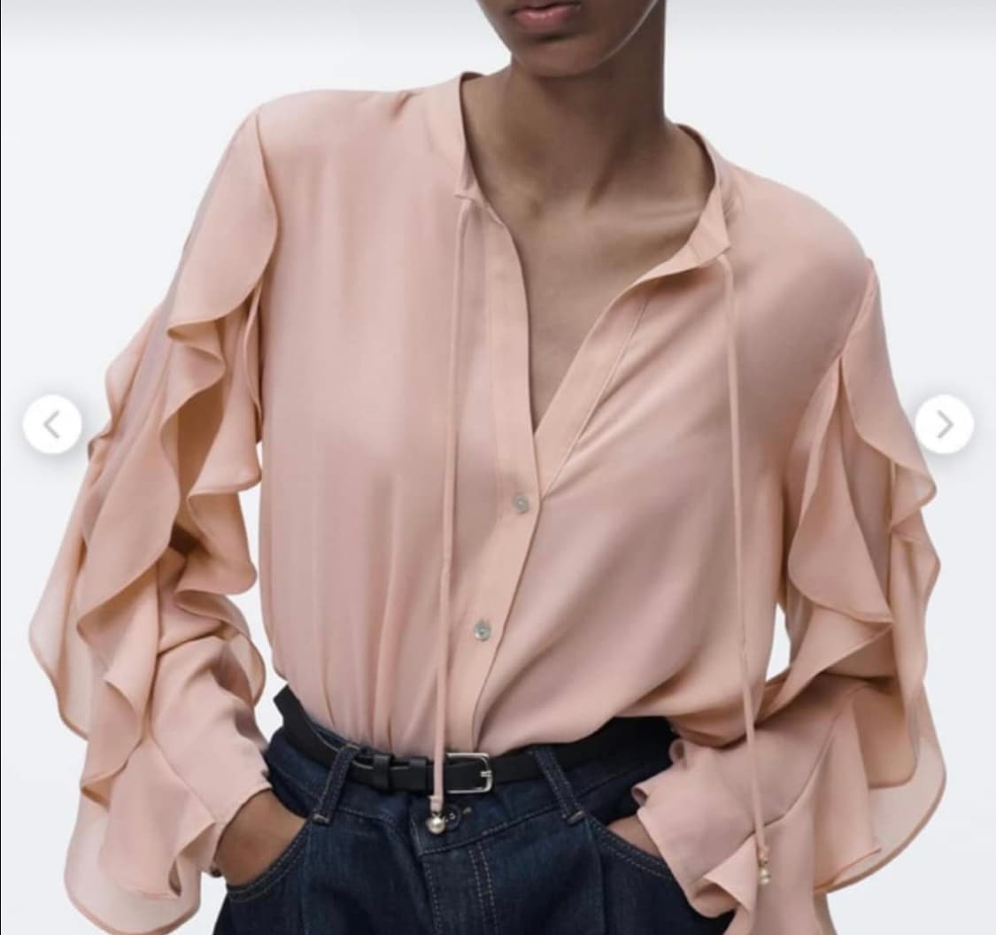 자라 인디핑크 러플 블라우스 XS 상품이미지4