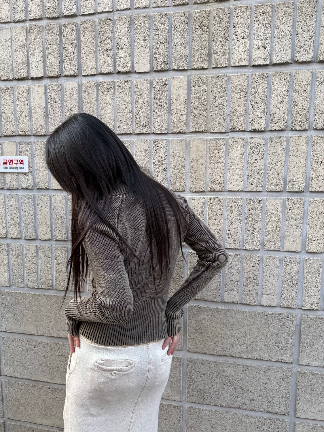 브라운 슬림 투웨이 집업 탑 상품이미지6