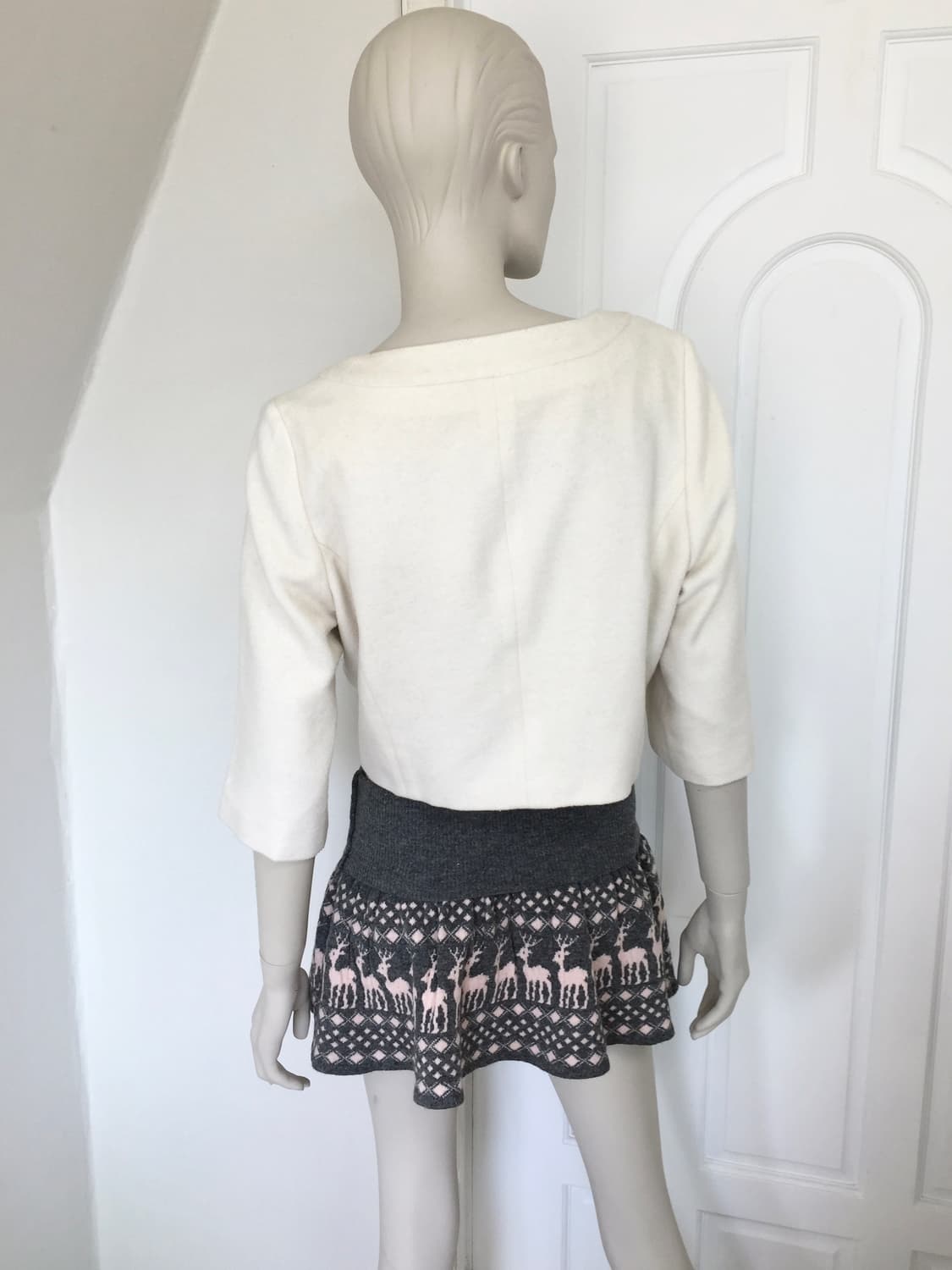 Cream White Big Button Short Coat 상품이미지5