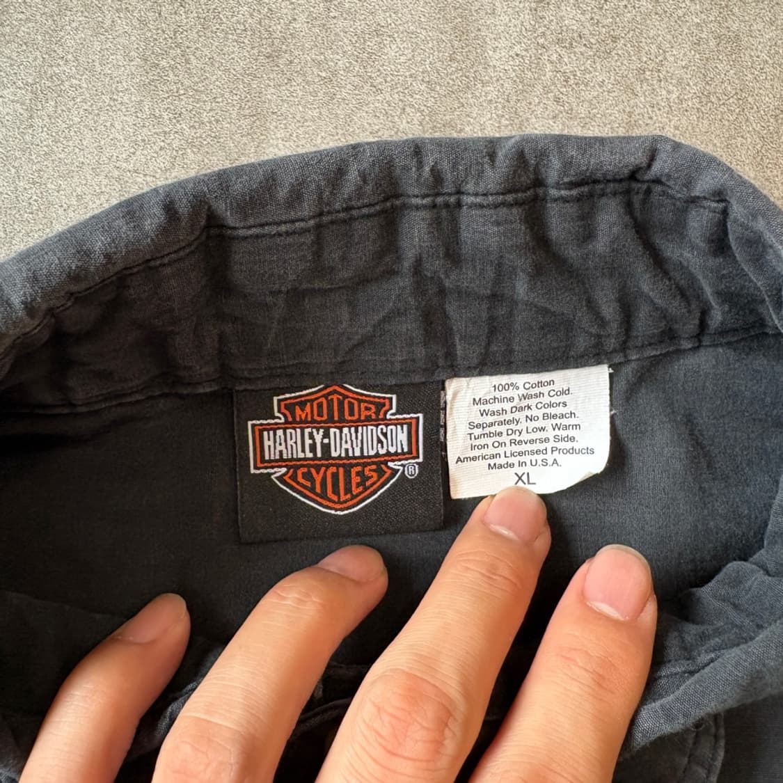 할리데이비슨 정품 미국 생산 블랙 반팔 셔츠 상품이미지5