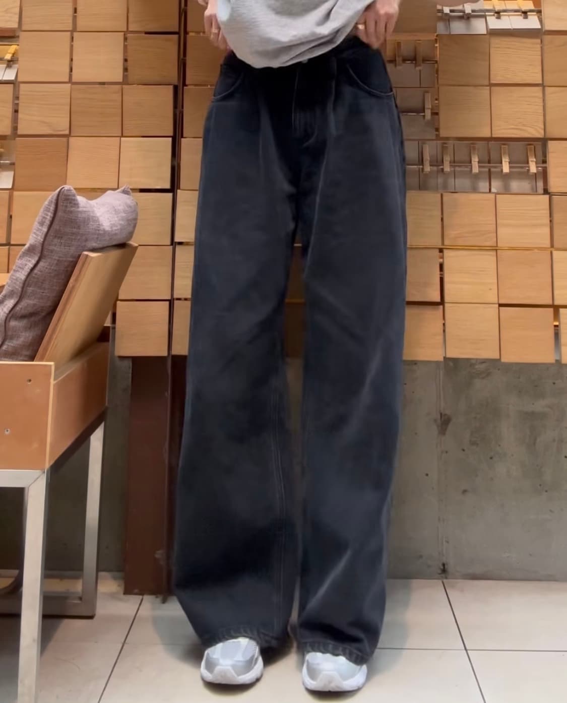 돈비레잇 투턱 와이드데님 흑청 xs 상품이미지2