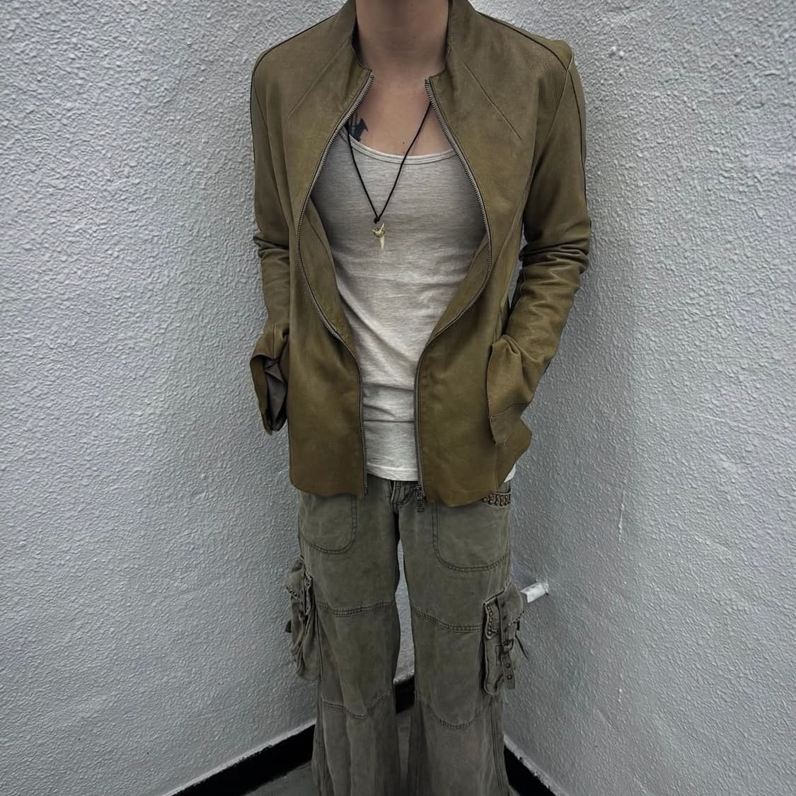Buffalo bobs mud cutoff leather jacket 상품이미지2