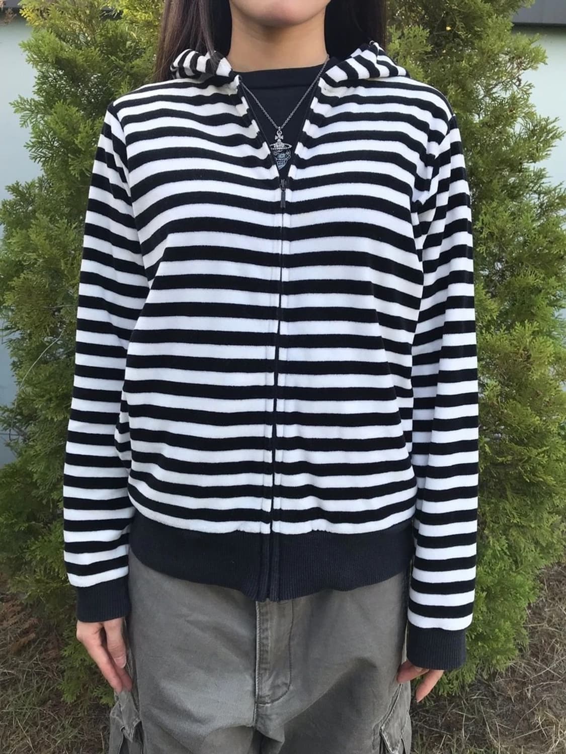 X-girl Made in Japan Stripe Zip Hoodie 상품이미지3