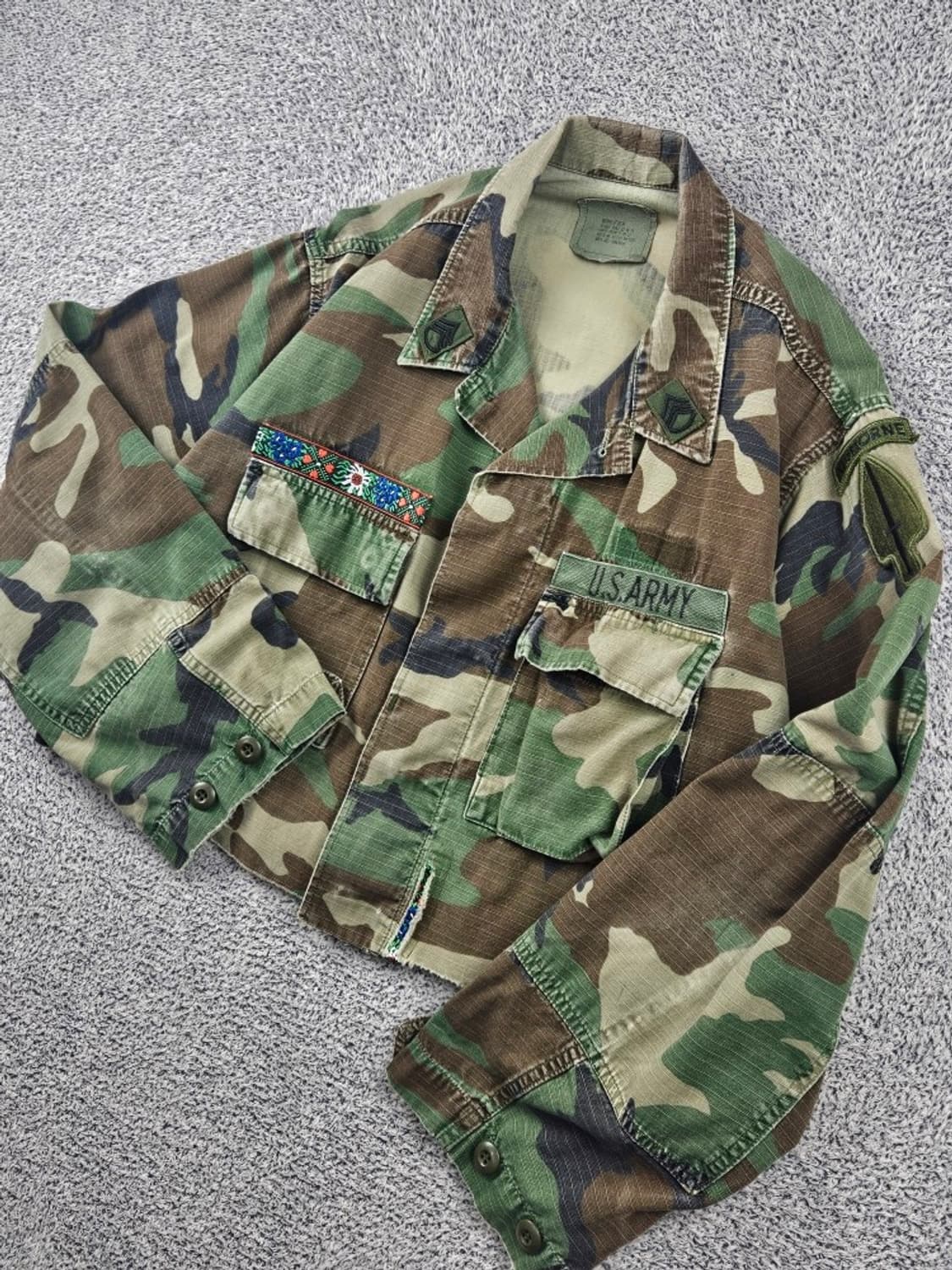 US ARMY 크롭 커스텀 컴뱃 필드 셔츠 ( L추정 ) / 11623 상품이미지6