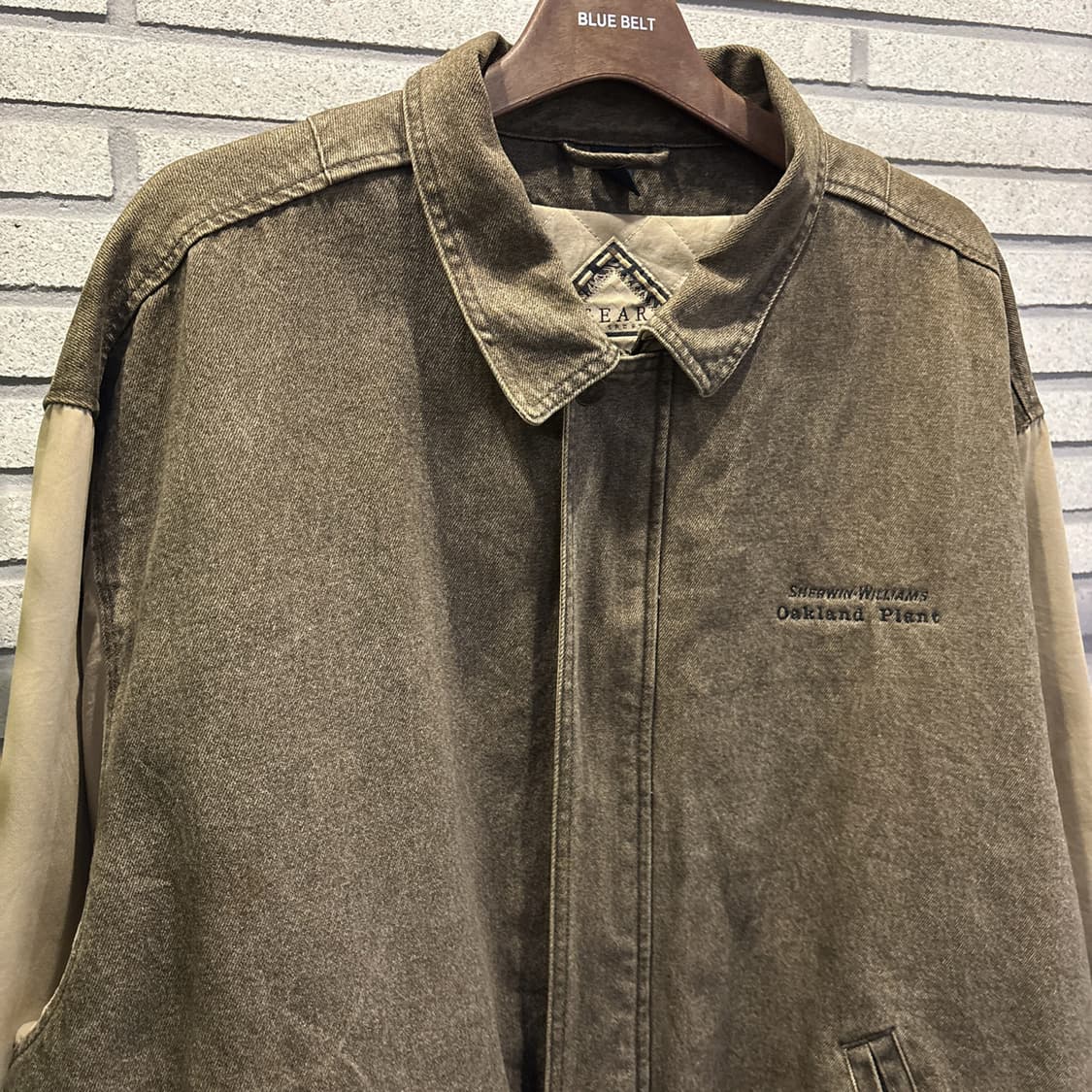 USA VINTAGE 데님 투톤 바시티 워크자켓 소매배색 자수 디테일 상품이미지4