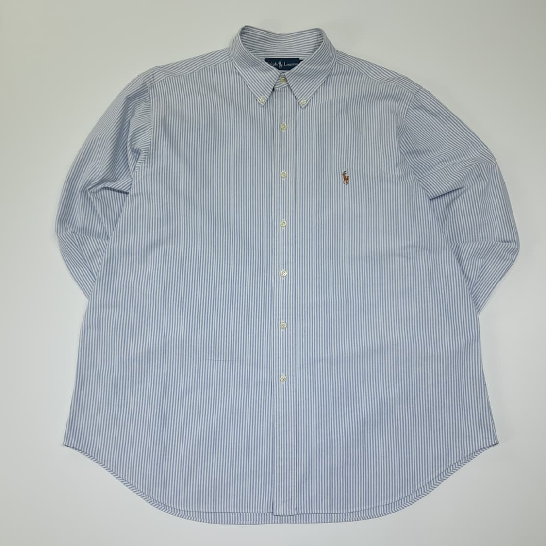 CL608 2XL 폴로 90s 홍콩판 스트라이프 클래식블루 셔츠 남방 상품이미지1