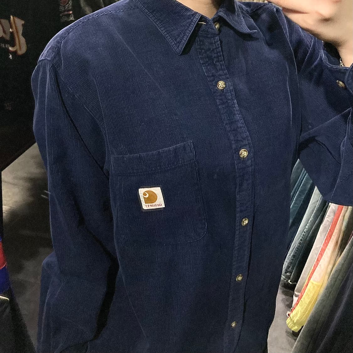 [IM]칼하트 코듀로이 워크셔츠 네이비 상품이미지5