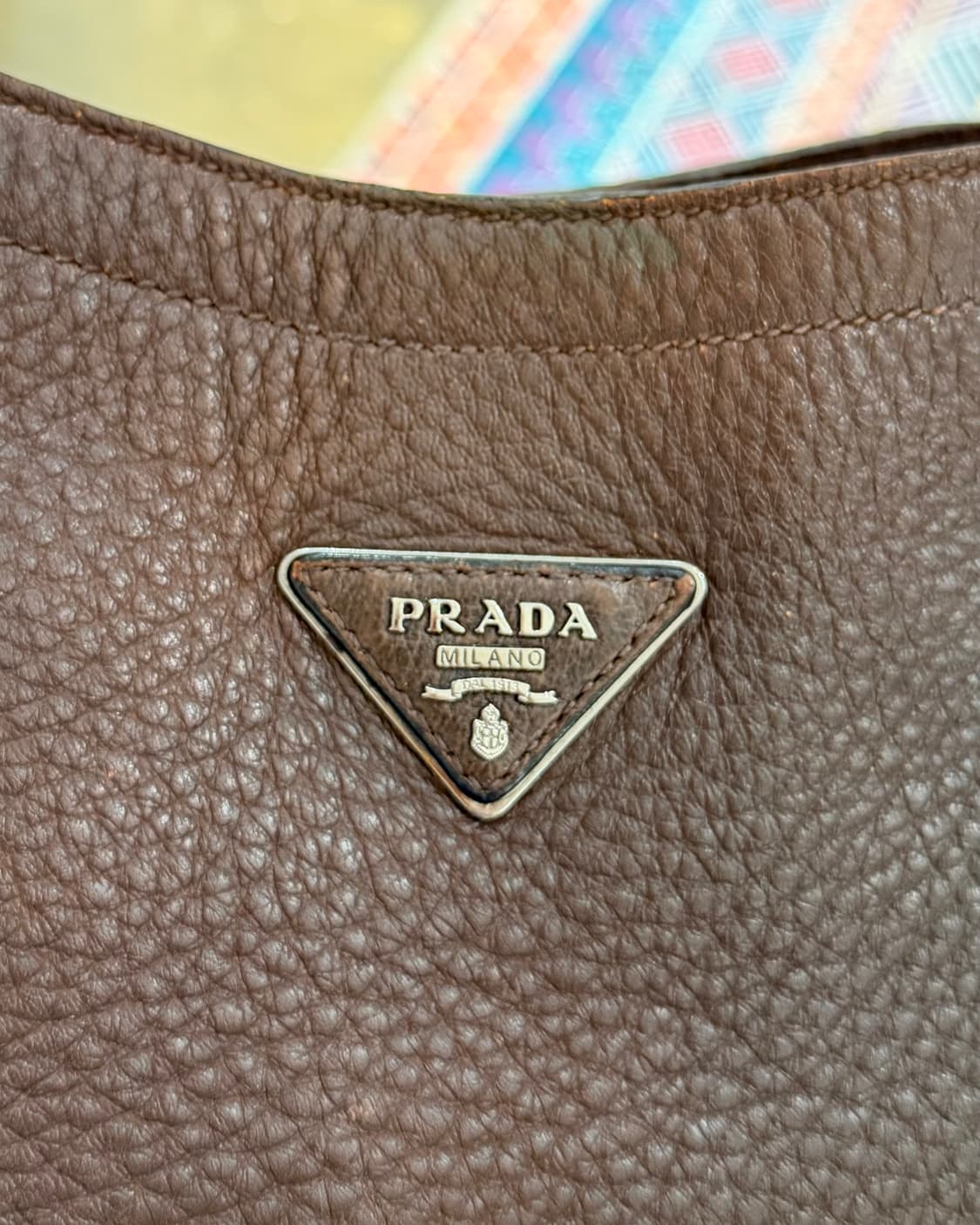 프라다 브라운 브루시아토 체르보 레더 호보백 상품이미지7