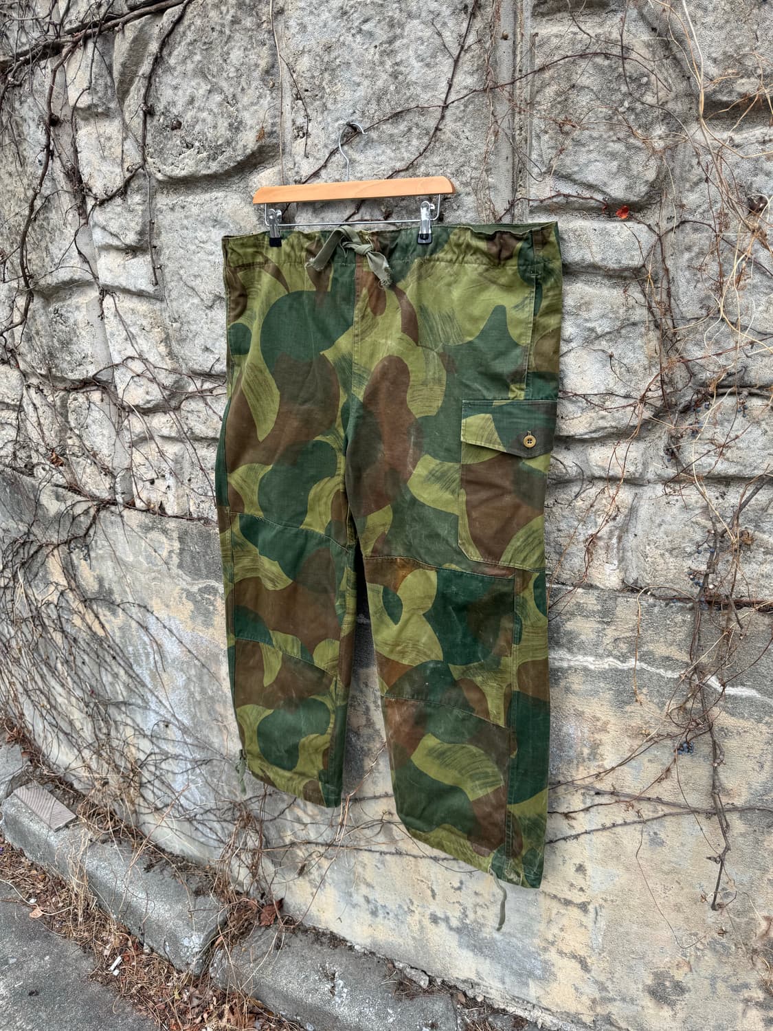 50s 벨기에군 오리지널 브러쉬스트로크 카모 팬츠 전기형 상품이미지3