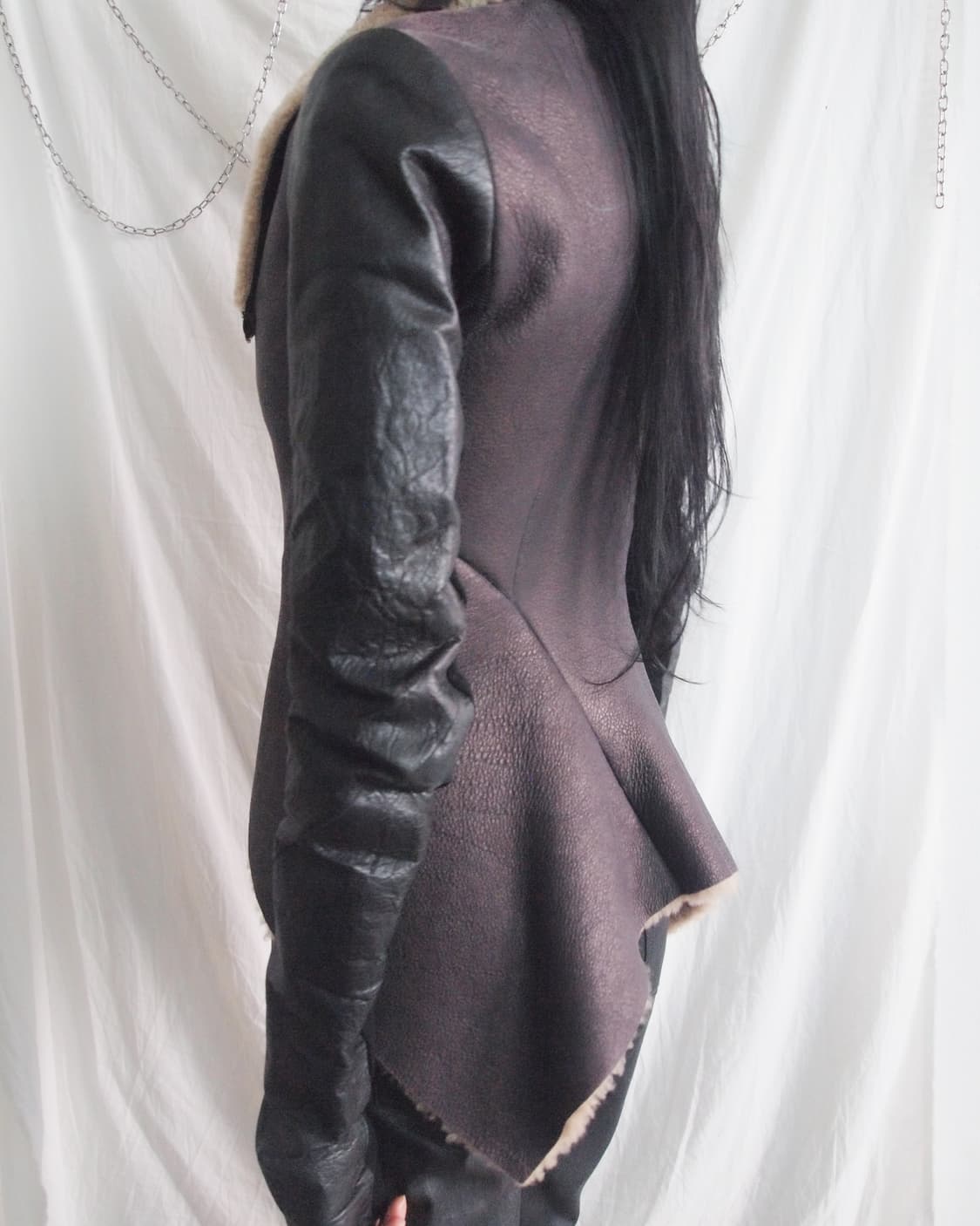 릭오웬스 12fw olmar&mirta 하이넥 드레이프 무스탕자켓 상품이미지5