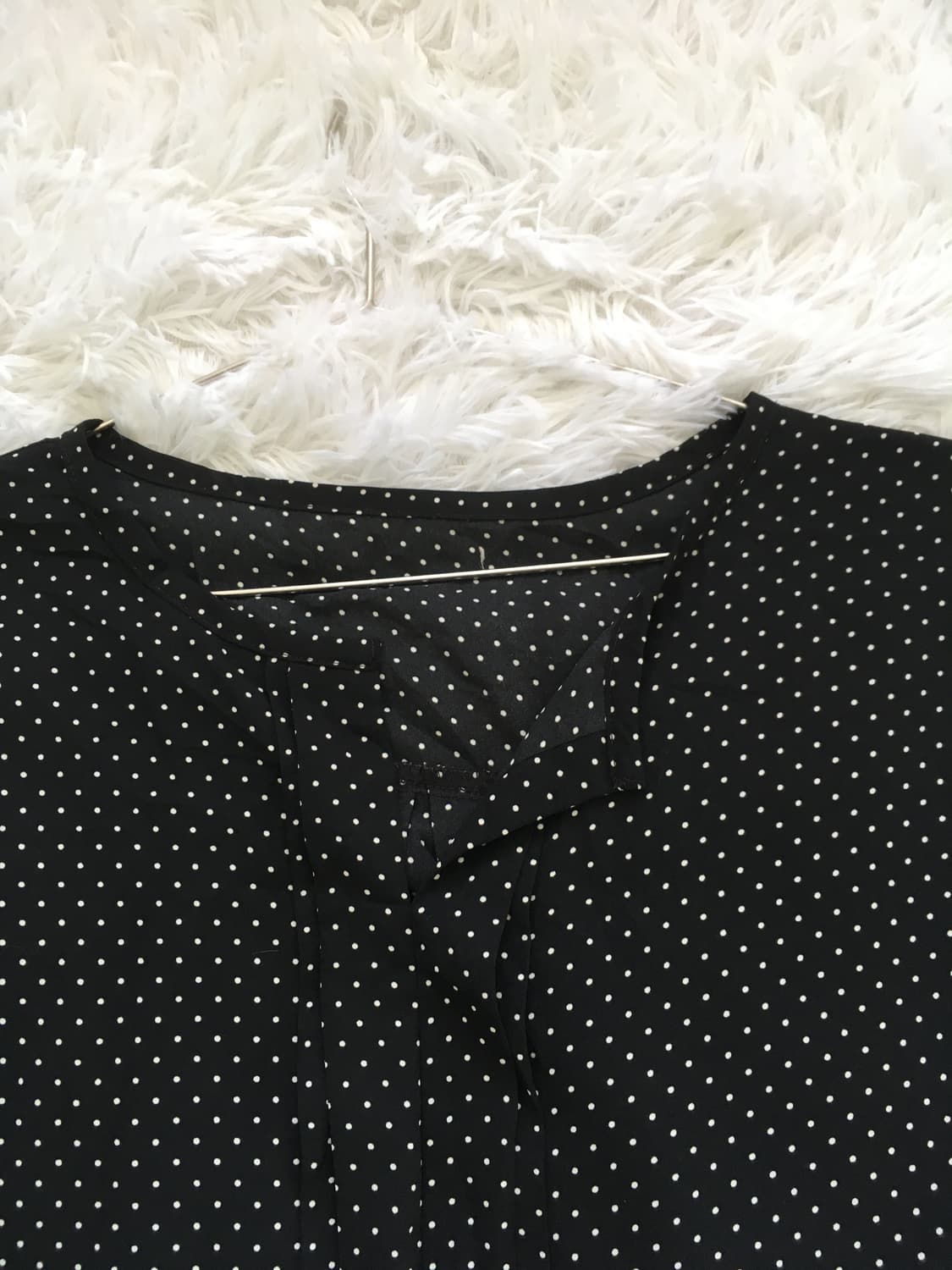 빈티지 트임넥 블랙 도트 블라우스 1039 y2k 스트릿 갸루 펑키 일본 상품이미지4