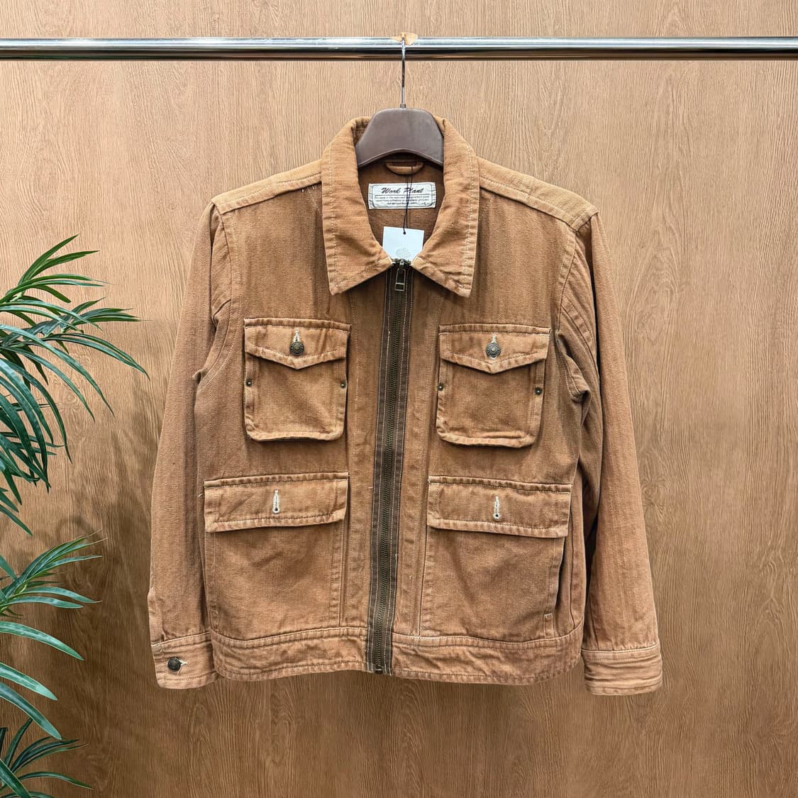 빈티지 코튼 자켓 멀티 플랩 포켓 디테일 레귤러핏 브라운 상품이미지1