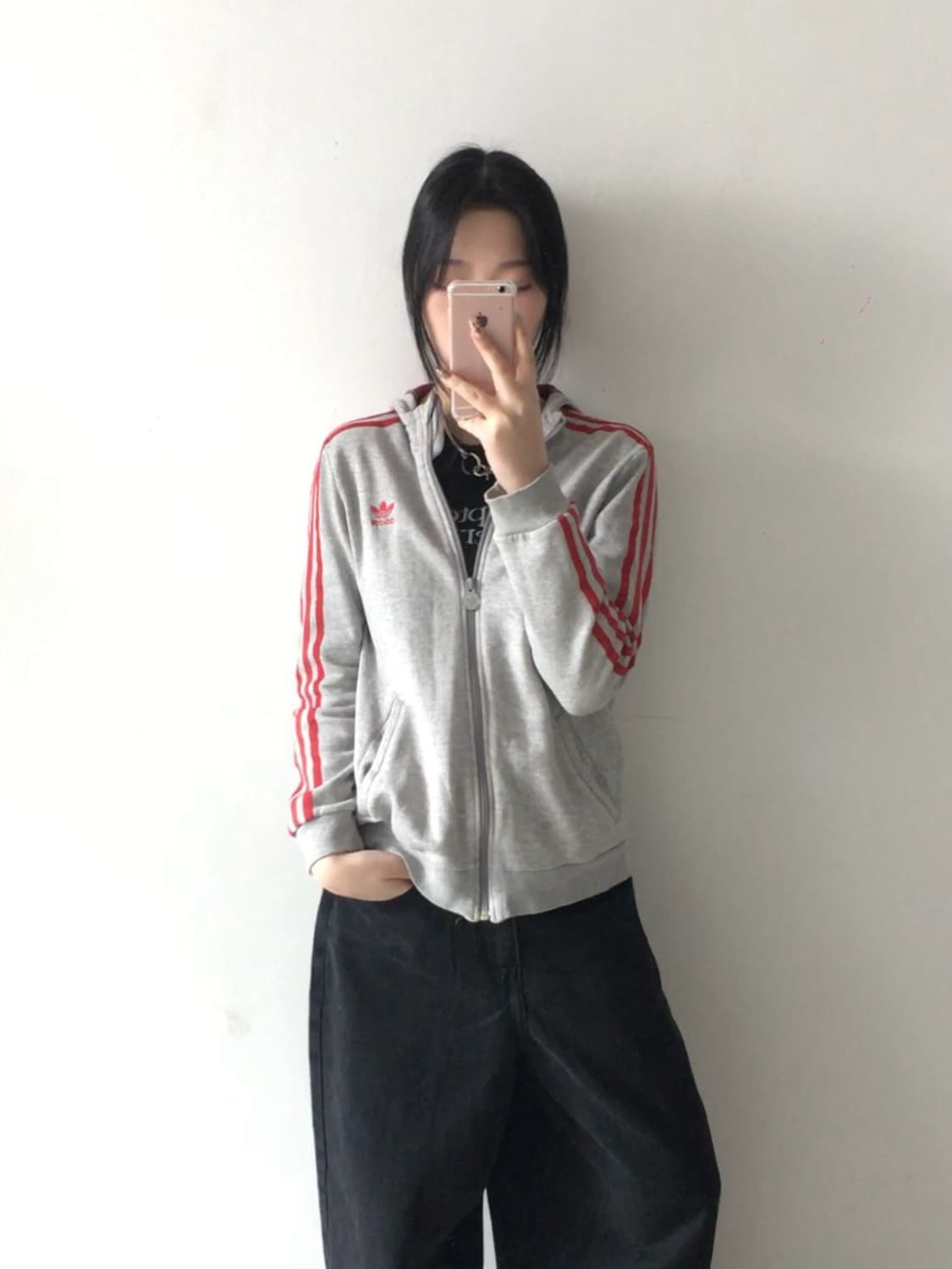 아디다스 불꽃자수 삼선 후드집업 상품이미지1