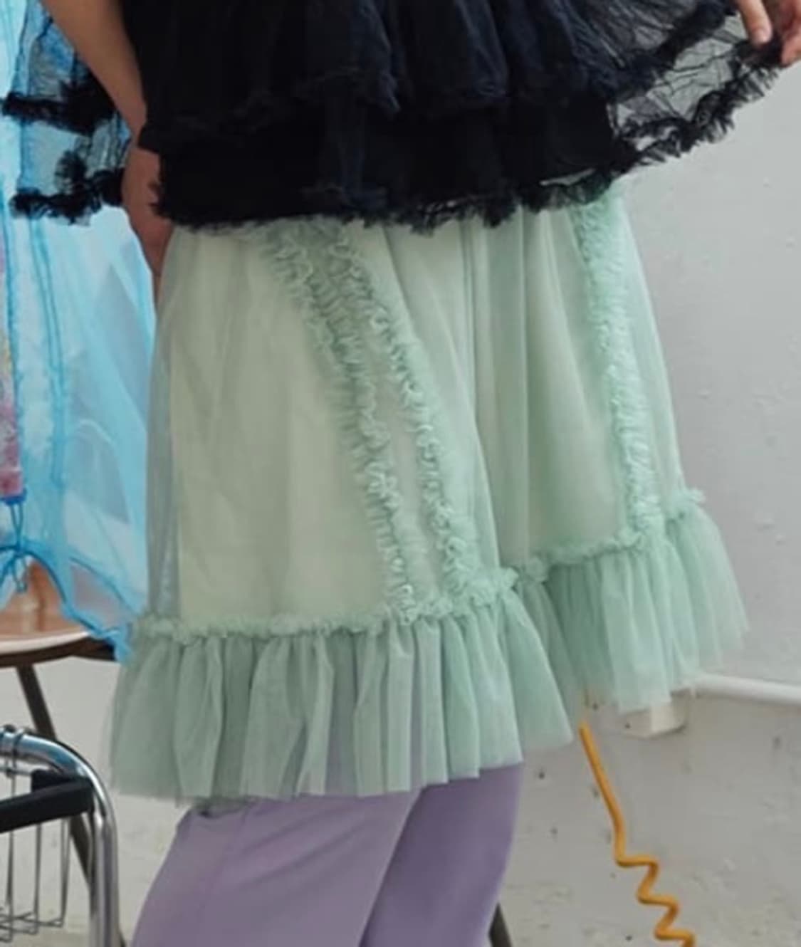 생긴스튜디오 러플 샤스커트 민트 상품이미지2