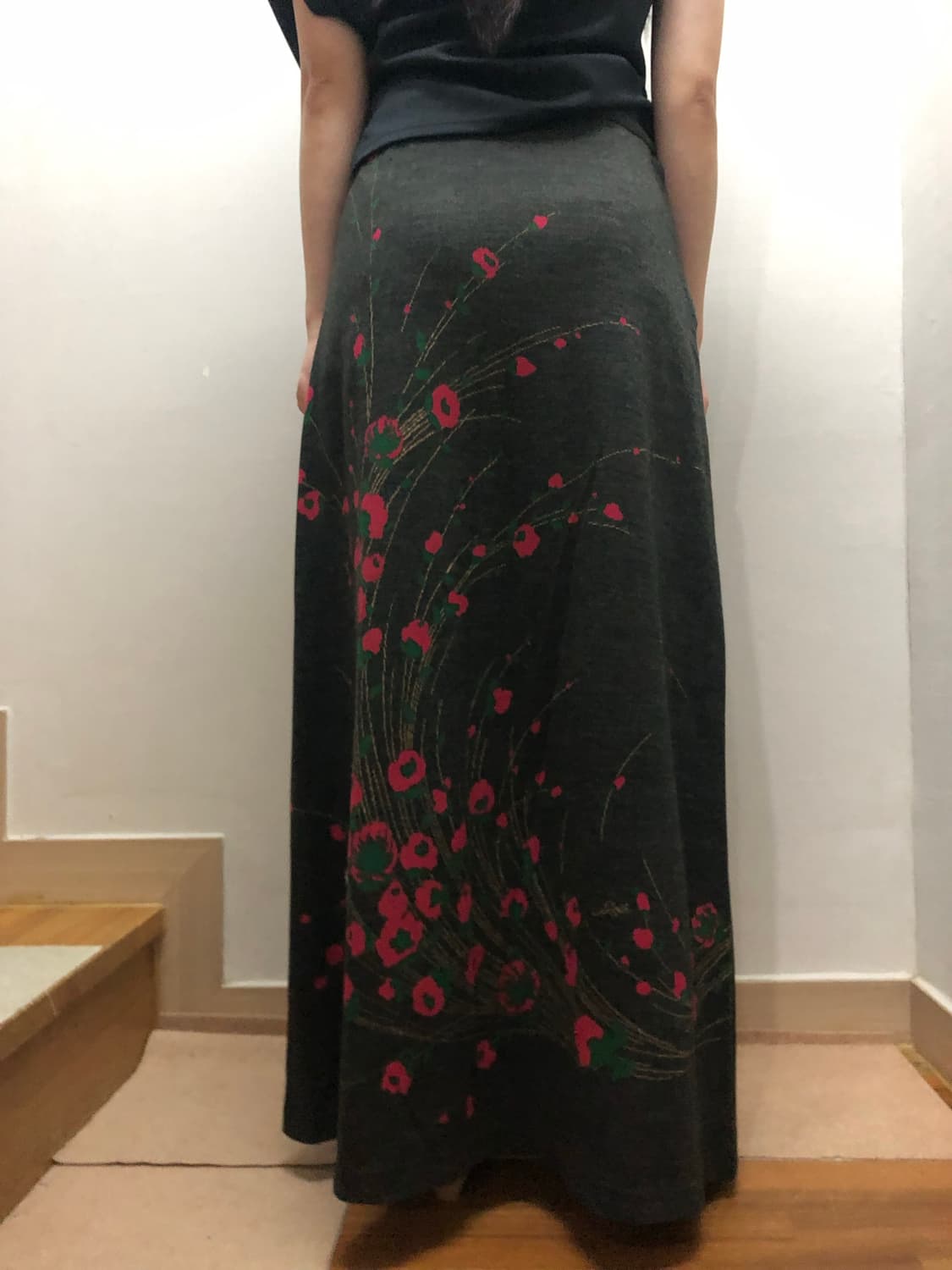 빈티지 딥그레이 오리엔탈 롱 스커트 상품이미지8