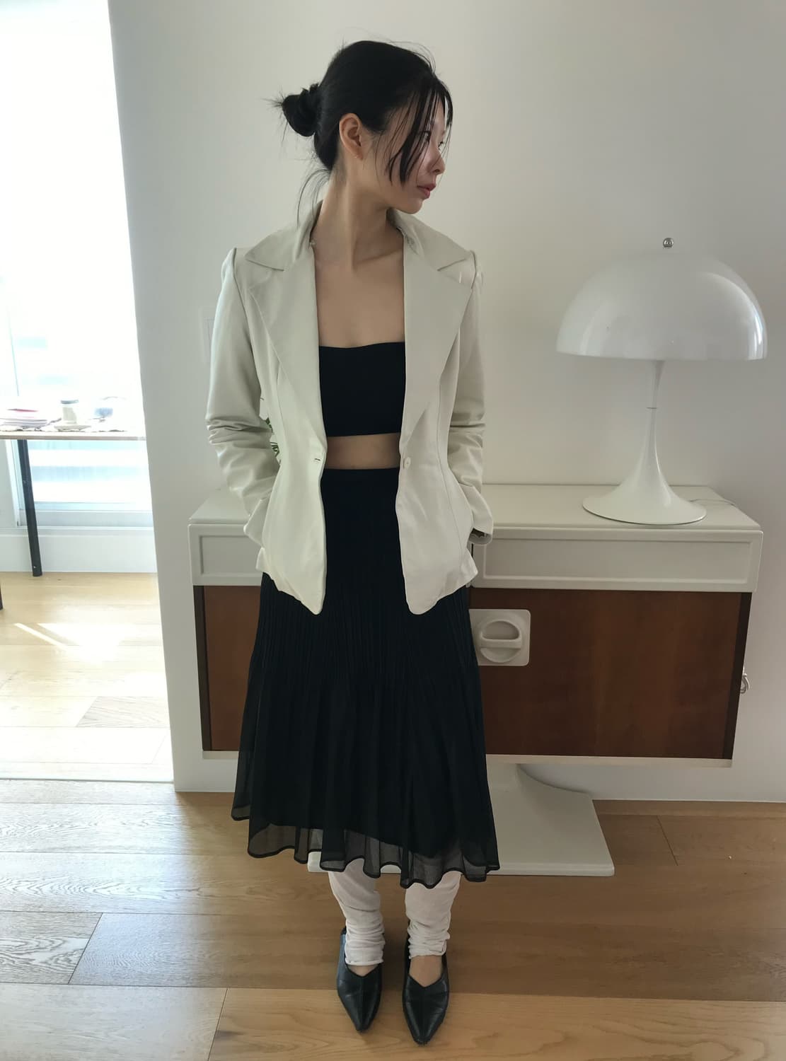 vintage ivory leather jacket 상품이미지2