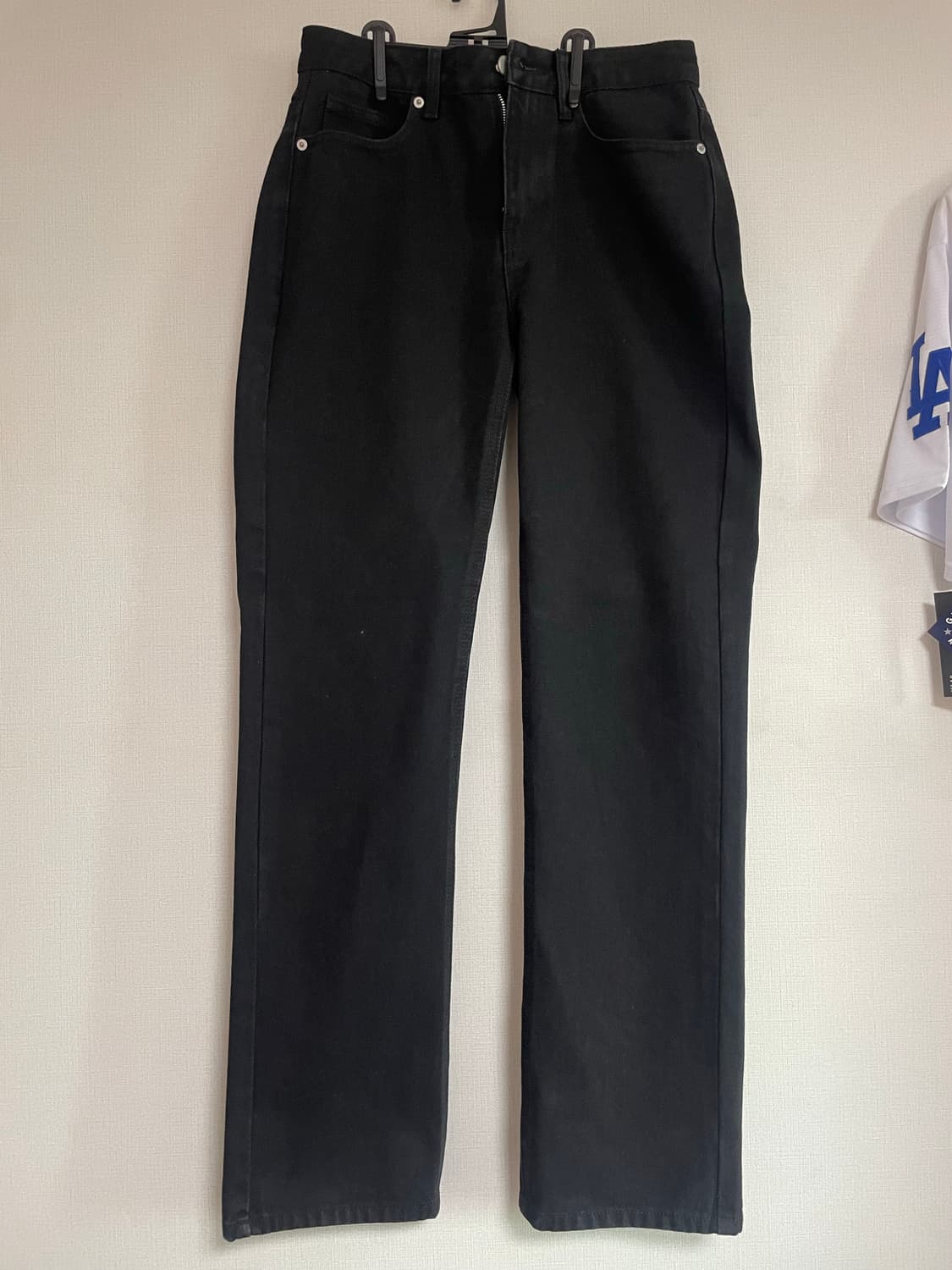 토피 와이드 데님 팬츠 블랙 S 상품이미지1