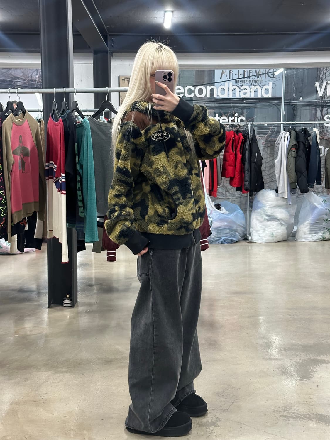 벤슨 카모플라쥬 플리스 후드 집업 자켓 상품이미지3