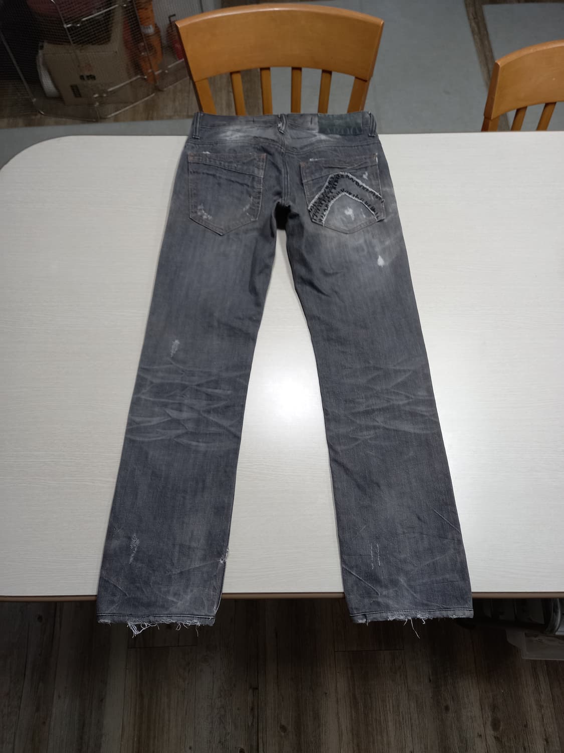 28 BUCKAROO 데미지워싱 일자진 다크그레이 28-914 상품이미지2