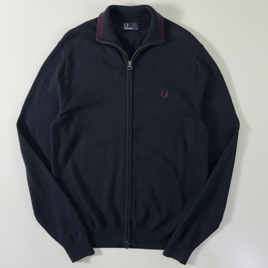 Fred Perry 프레드페리 자수 헤링턴 니트 집업 가디건 상품이미지1