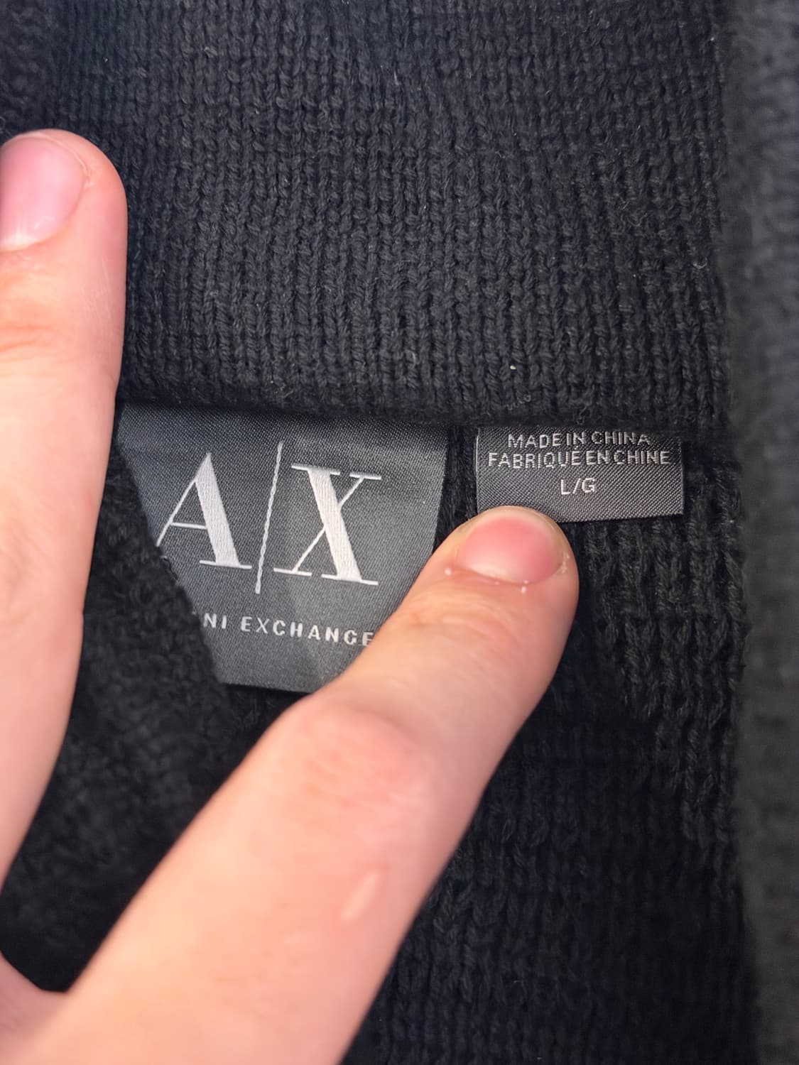 아르마니 익스체인지 플리츠 니트집업 블랙 상품이미지4