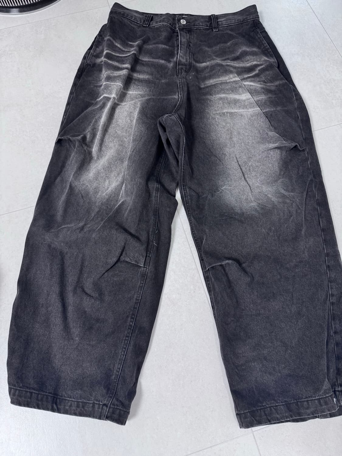 (중고/xl) etce 워시드 배기진 그레이 XL 상품이미지3