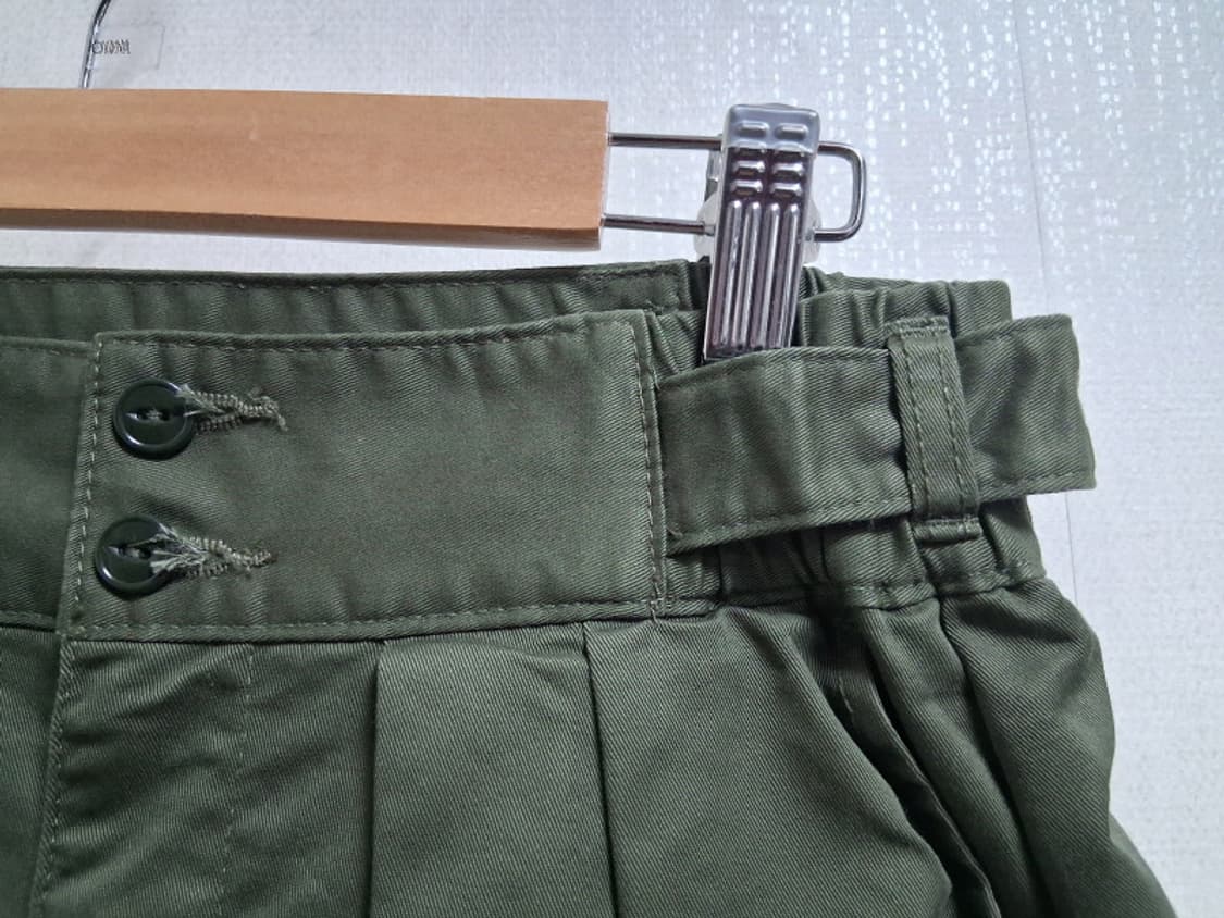 일본수입 LELILL 카키색 데님 치마바지 미착용 허리26 에서 28 상품이미지3