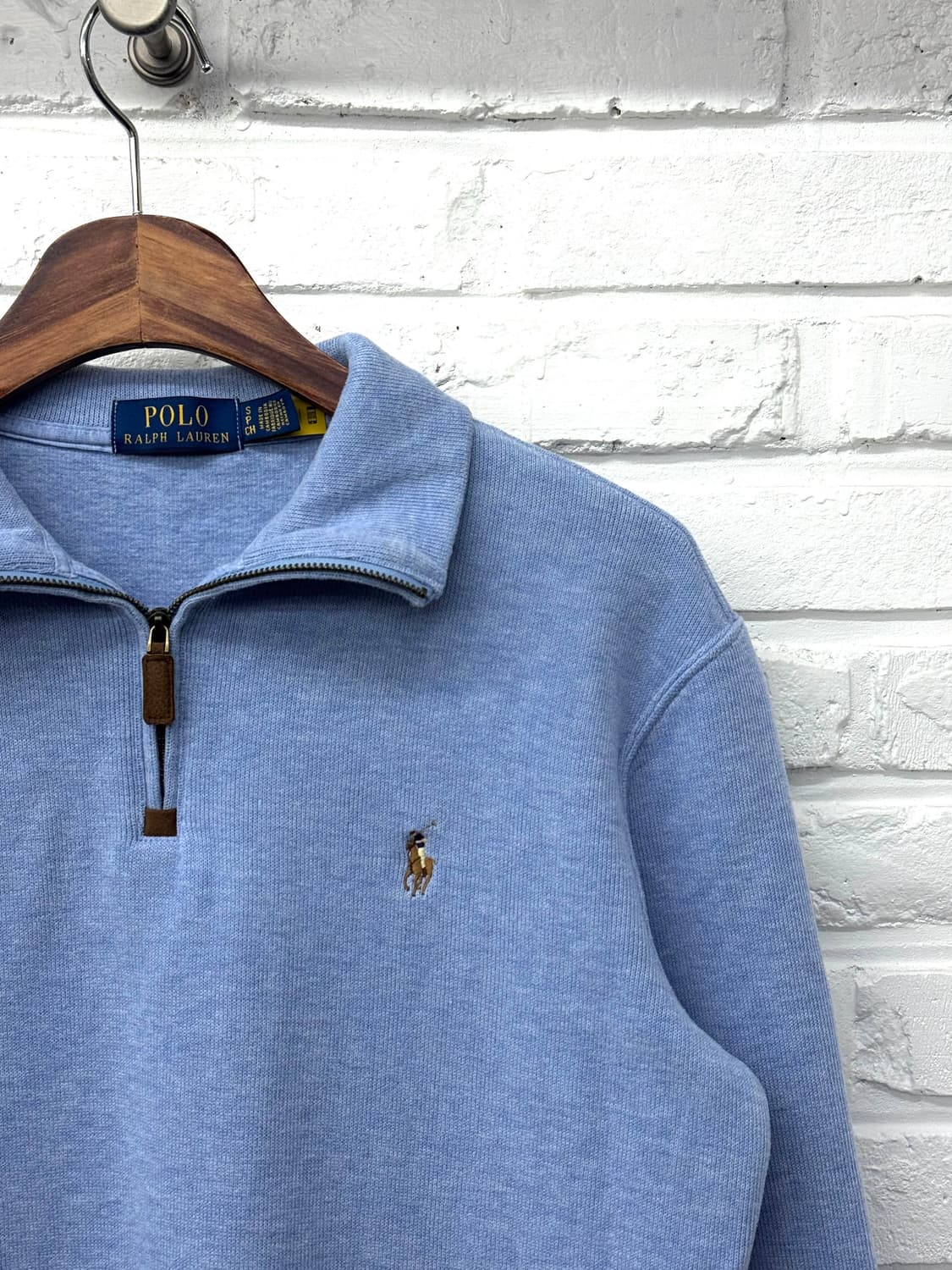폴로 블루 반집업 니트 상품이미지4