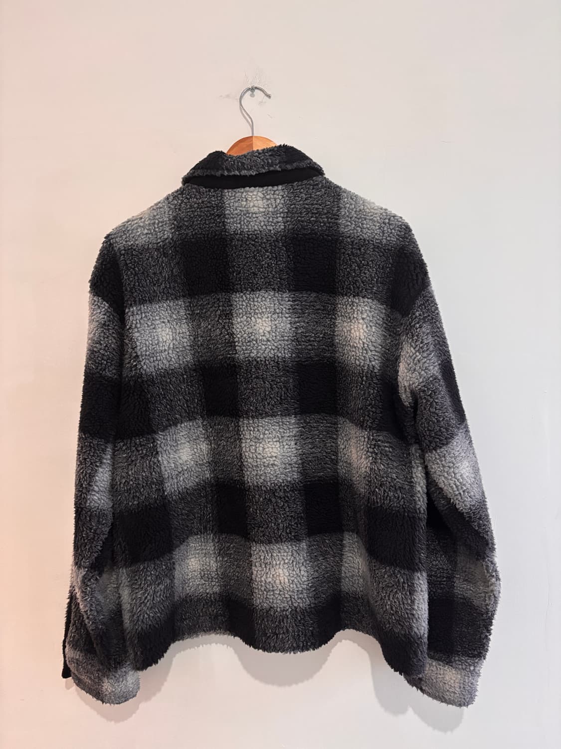 Stussy shadow plaid sherpa zip-up 상품이미지3