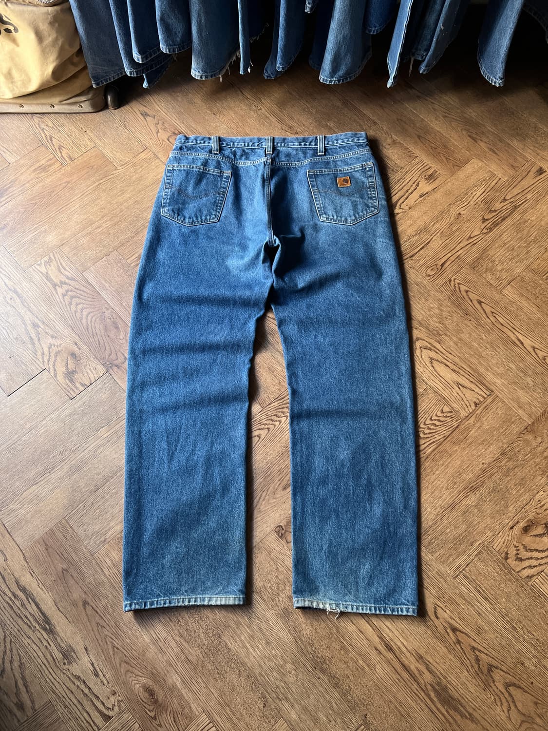 [42]칼하트 USA 빈티지 워싱 미디엄블루 워크 데님 팬츠 상품이미지2