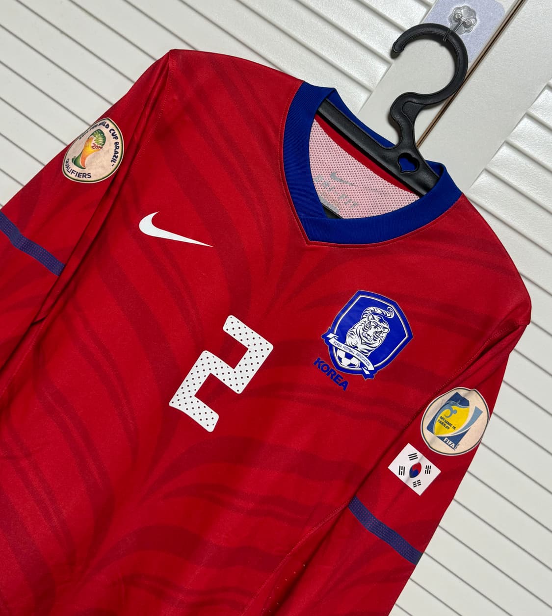 10-12 나이키 대한민국 홈 지급용 유니폼 긴팔 No.2 오범석 상품이미지2