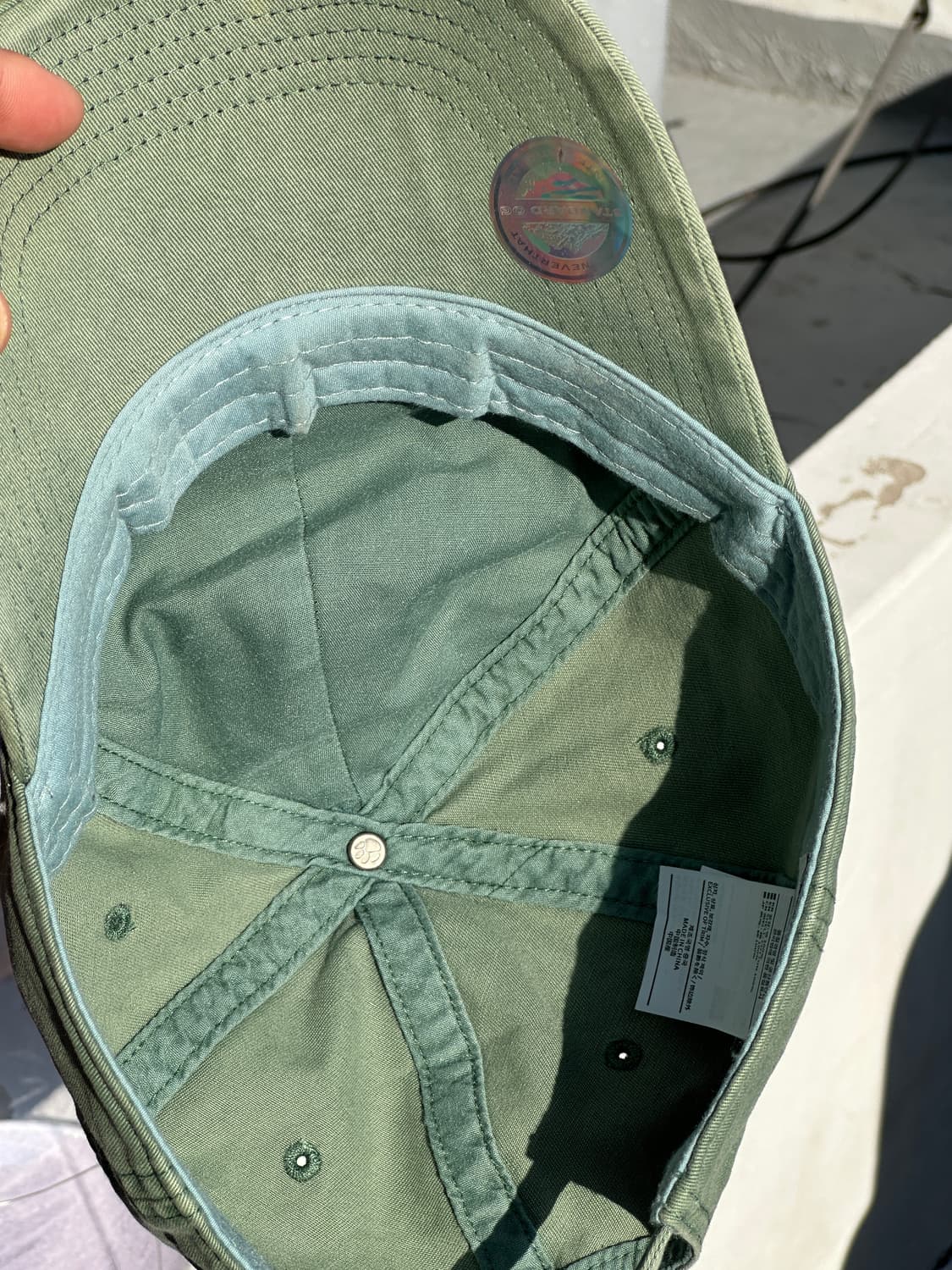 [F] 디스이즈네버댓 로고 워싱 카키 볼캡 모자 상품이미지5